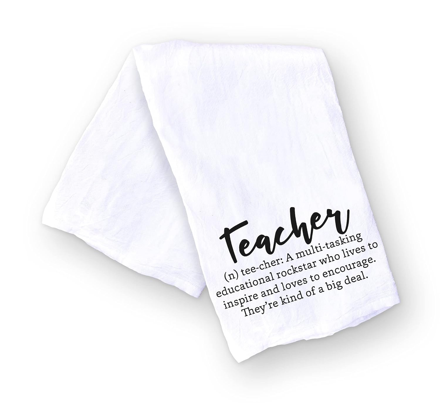 Handmade Teacher Kitchen Towel – Definition of a Teacher – 100% Cotton Hand Towel for Teacher Appreciation – 28×28 Inch Perfect Teacher Gifts from