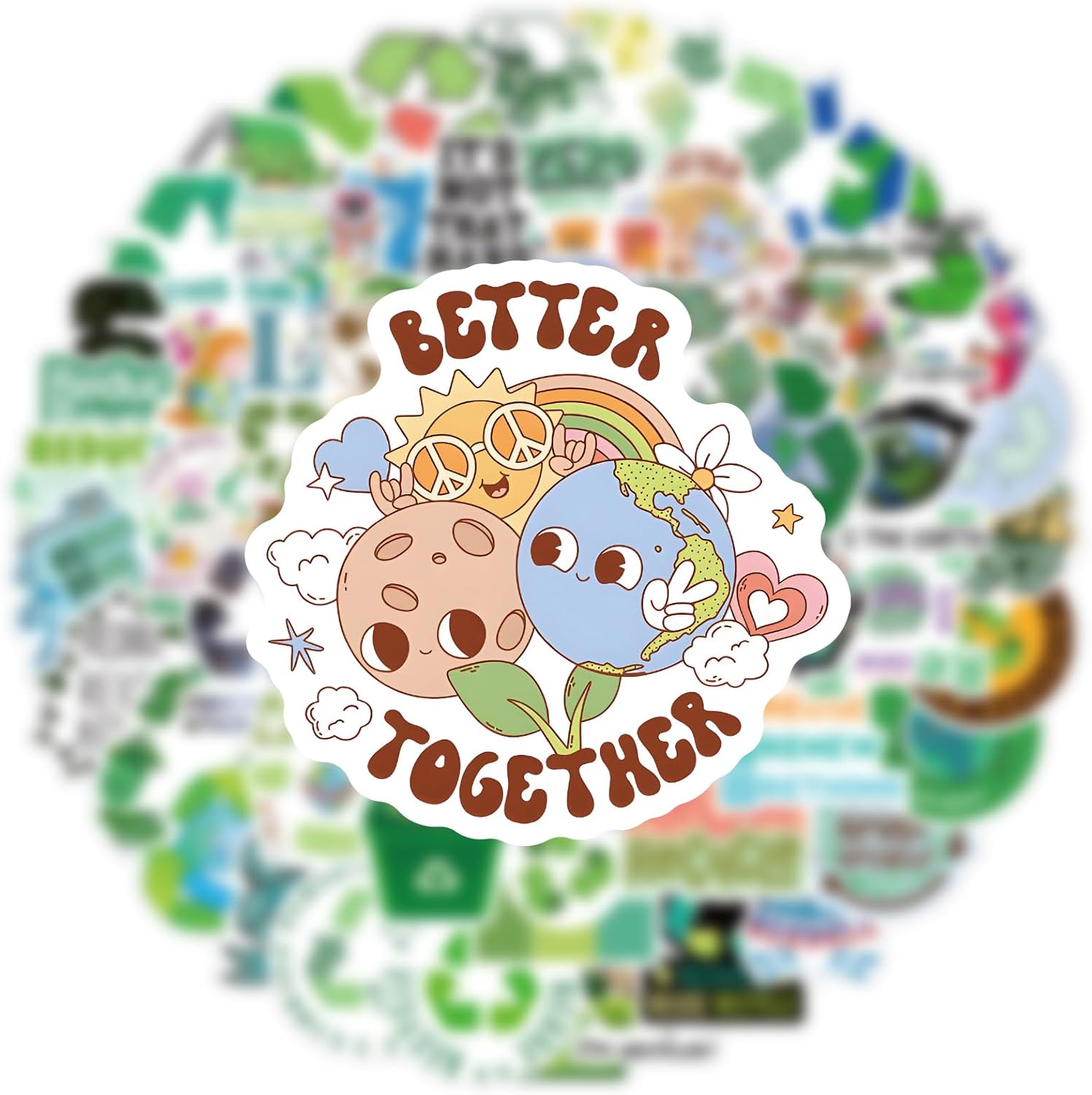 109 calcomanías de reciclaje de grafiti estética, vinilo impermeable para niños, niñas, adolescentes, adultos, para botellas de agua, laptop,