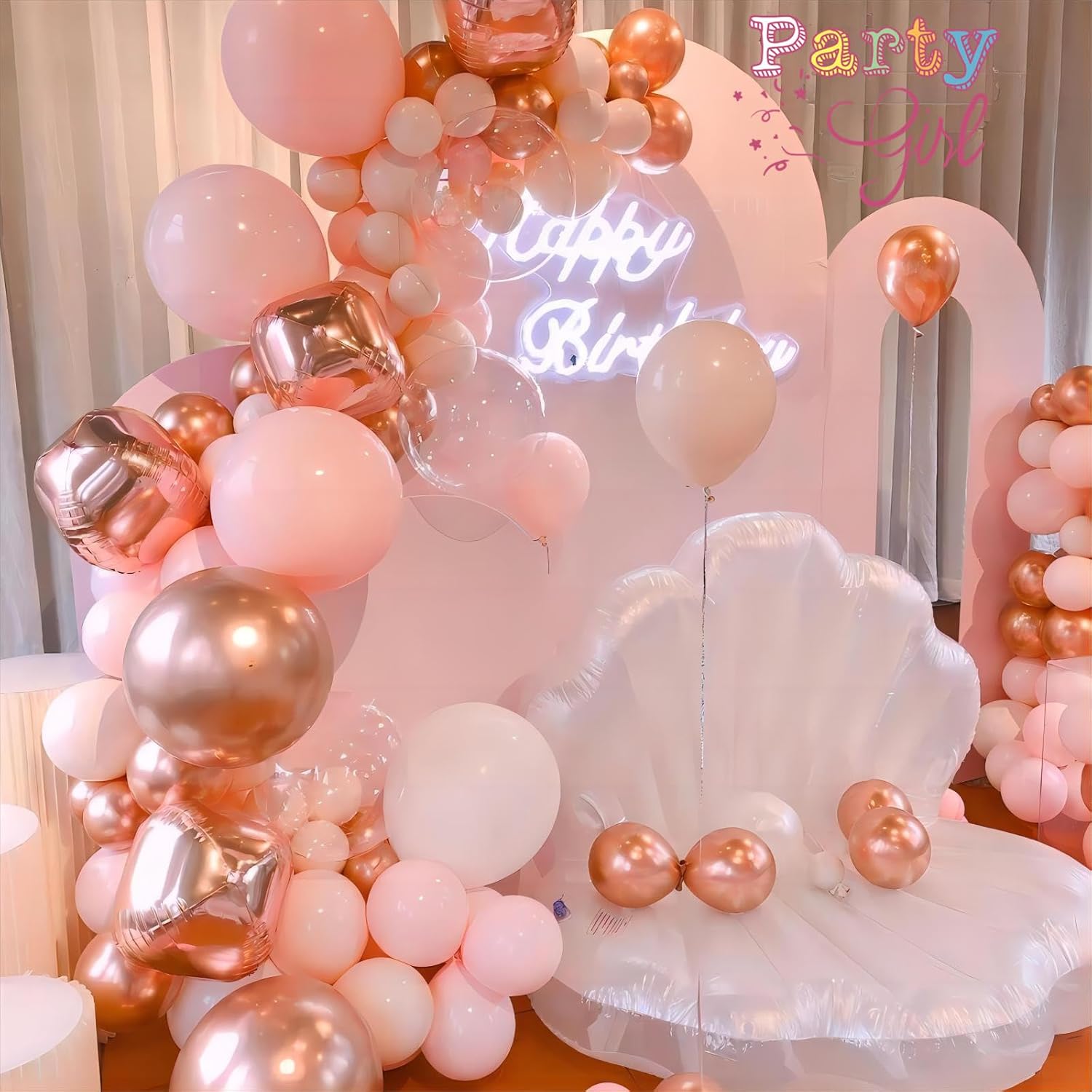 Paquete de 60 globos de color rosa claro, globos de látex de calidad de helio de 12 pulgadas, para cumpleaños, baby shower, boda, revelación de