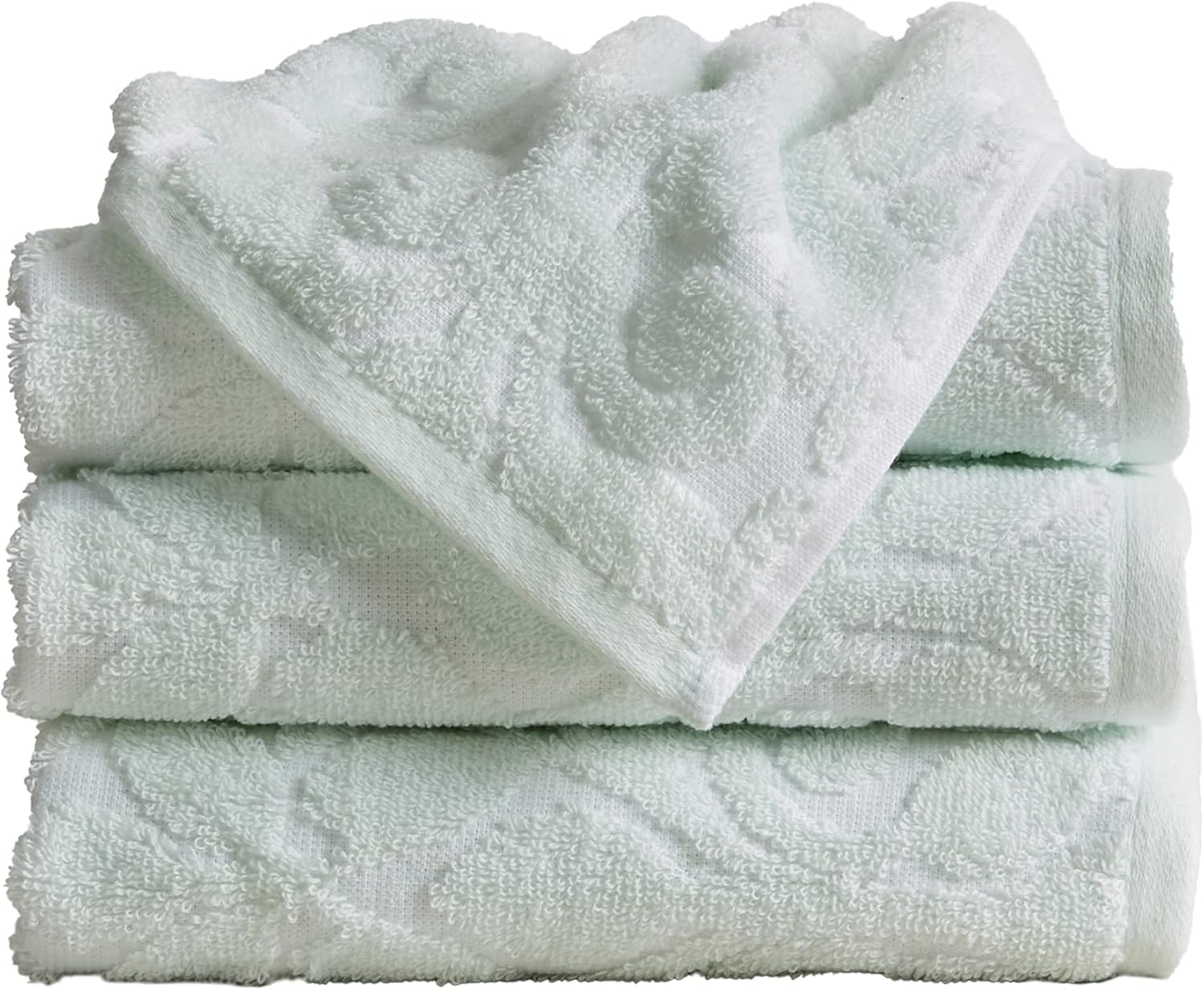 Great Bay Home Toallas de baño 100% algodón jacquard, toallas de baño absorbentes de secado rápido. Colección Cassie (toalla de mano (paquete de 4),