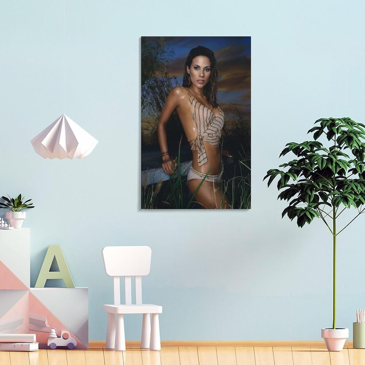 Póster artístico de Bonnie-Jill Laflin modelo caliente y sexy, pintura en lienzo, obras de arte, idea de regalo, estética, 08 x 12 pulgadas (7.9 x