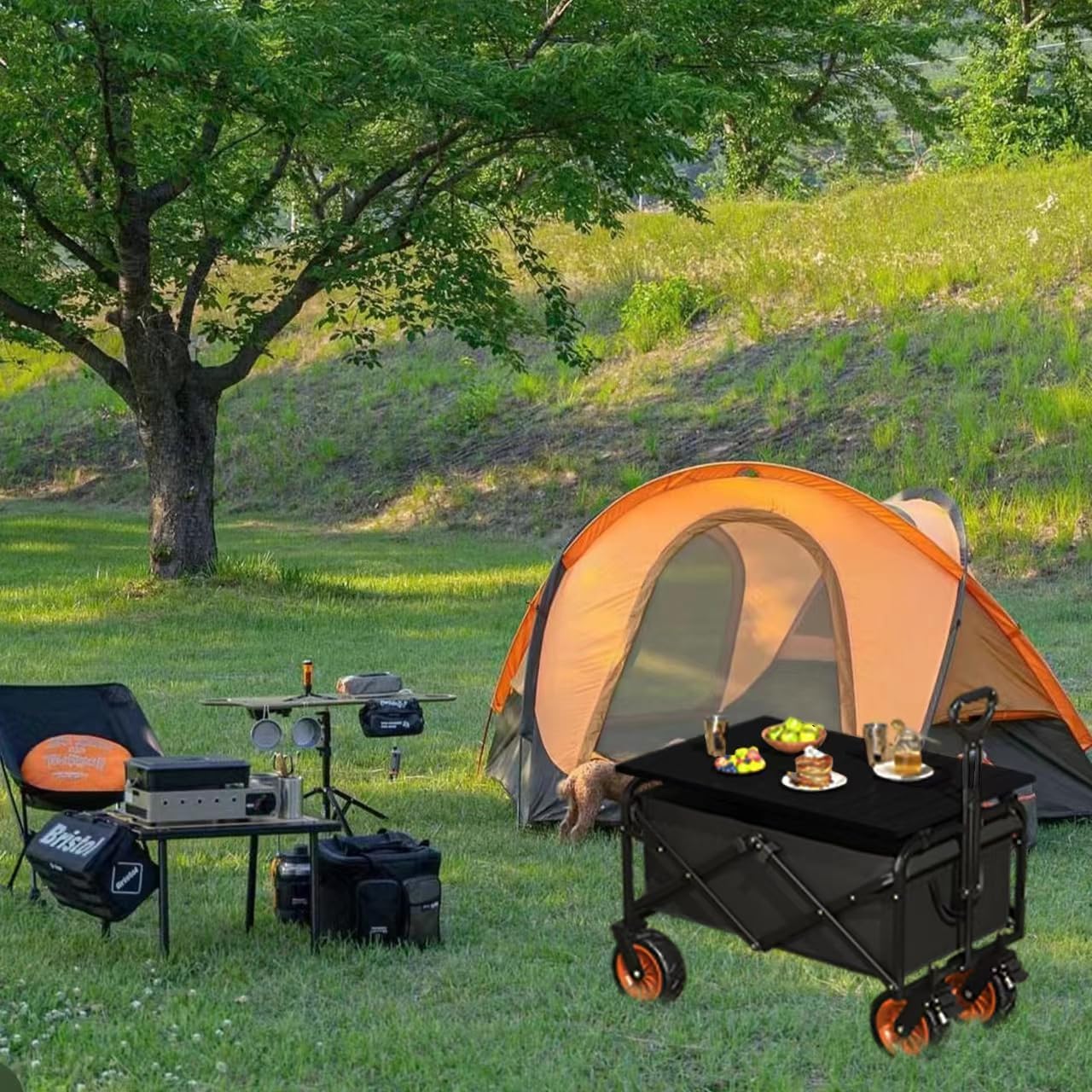 Tablero plegable de acero de aleación de aluminio para carrito de jardín, carrito plegable, tablero de metal plegable resistente para acampar al