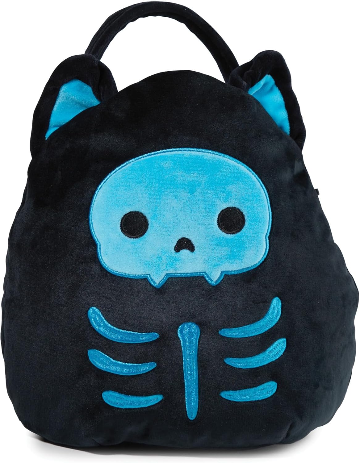 Bolsa de dulces personalizada de Stump the Skeleton Cat Halloween Squishmallow Trick or Treat  Nombre personalizado en la cesta de dulces de felpa