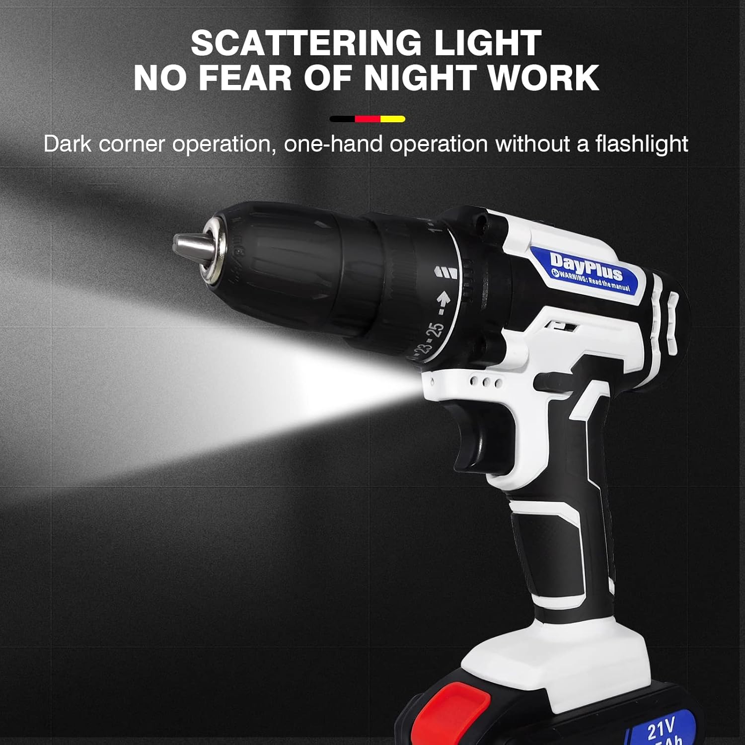 Juego de taladro inalámbrico de 21 V Max, herramienta de taladro eléctrico con batería de iones de litio y cargador rápido, velocidad variable,