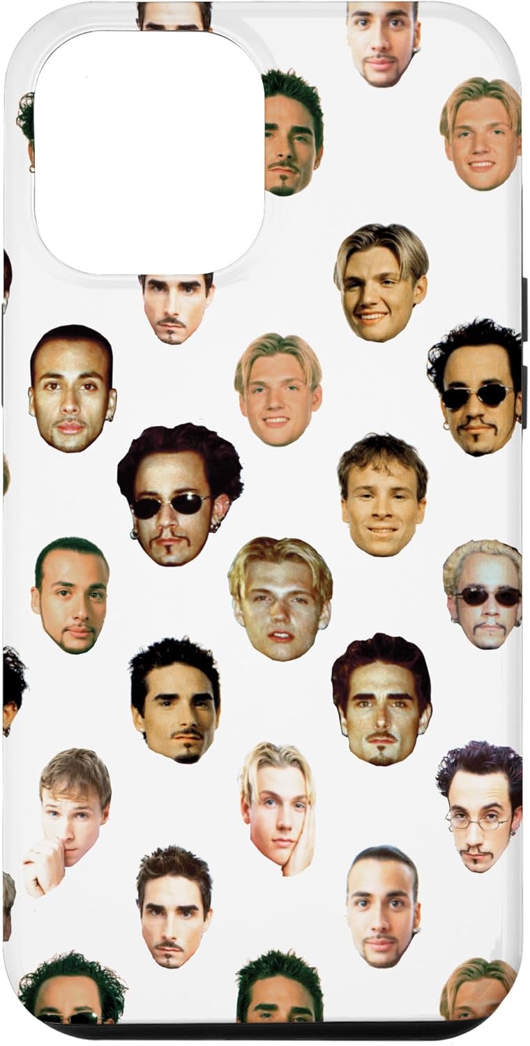 iPhone 13 Pro Max Backstreet Boys – Carcasa blanca con caras repetidas