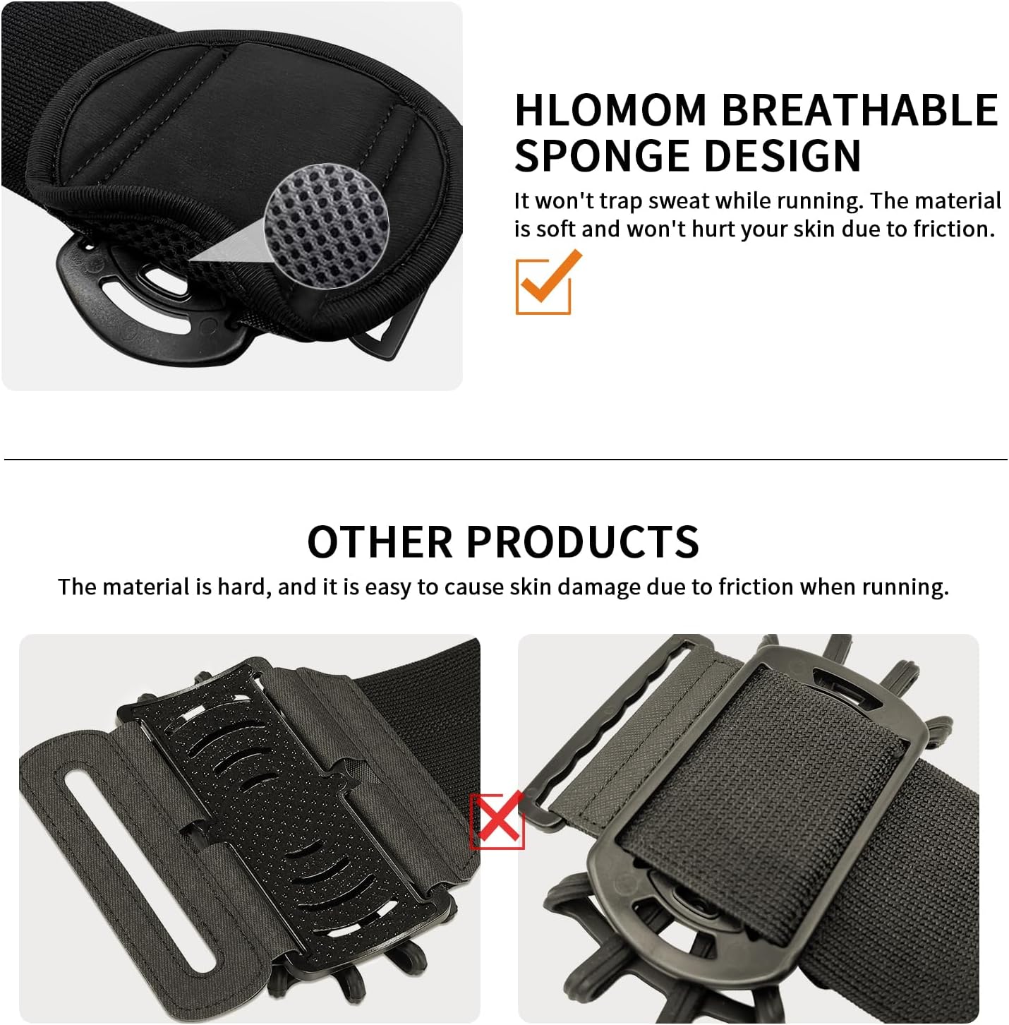 Soporte para teléfono para correr, muñequera giratoria de 360 y desmontable, compatible con todos los teléfonos celulares de 4.5 a 7 pulgadas para