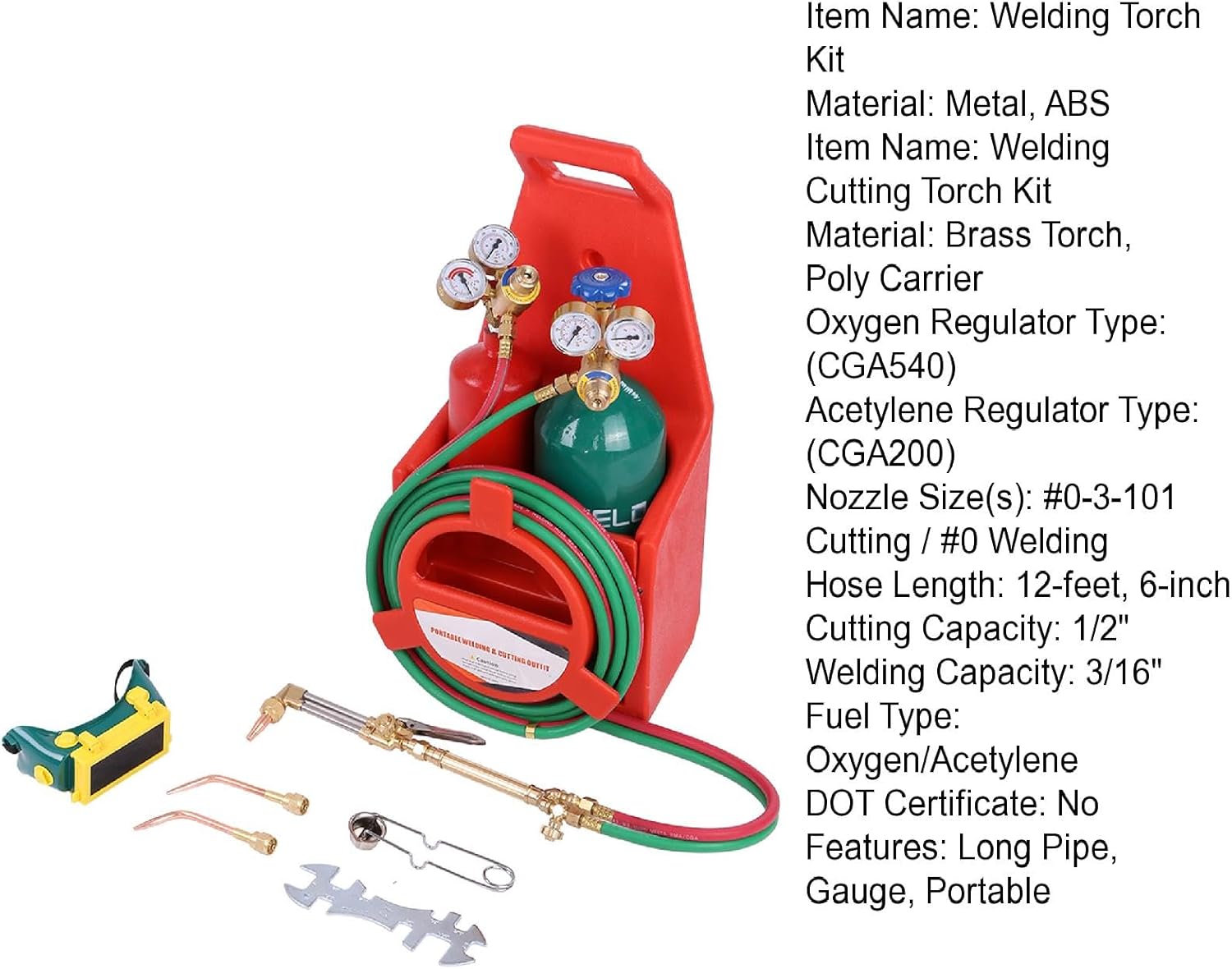 Kit de antorcha de acetileno Oxy, kit profesional de antorcha de acetileno con tanques de oxígeno y acetileno, kit de antorcha de corte portátil,