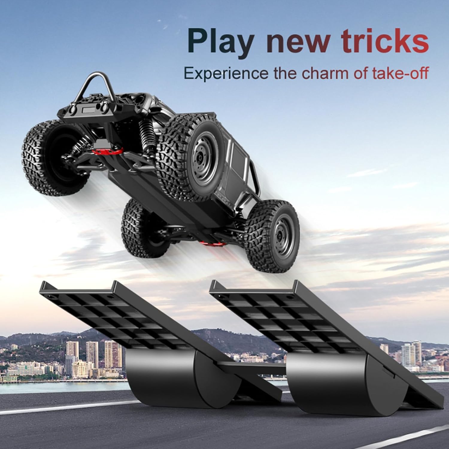 Hobby Fans Rampa de salto de coche RC tablero de despegue de coche RC Stunt Playset para 18 110 112 114 116 RC Crawler Accesorios de coche