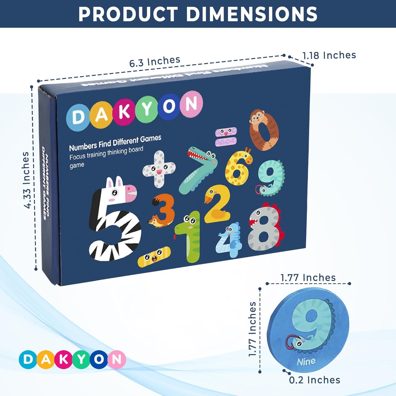 DAKYON Juego de memoria de madera Montessori para niños pequeños, regalo para niños y niñas de 3, 4, 5 años, juguetes educativos de inteligencia y