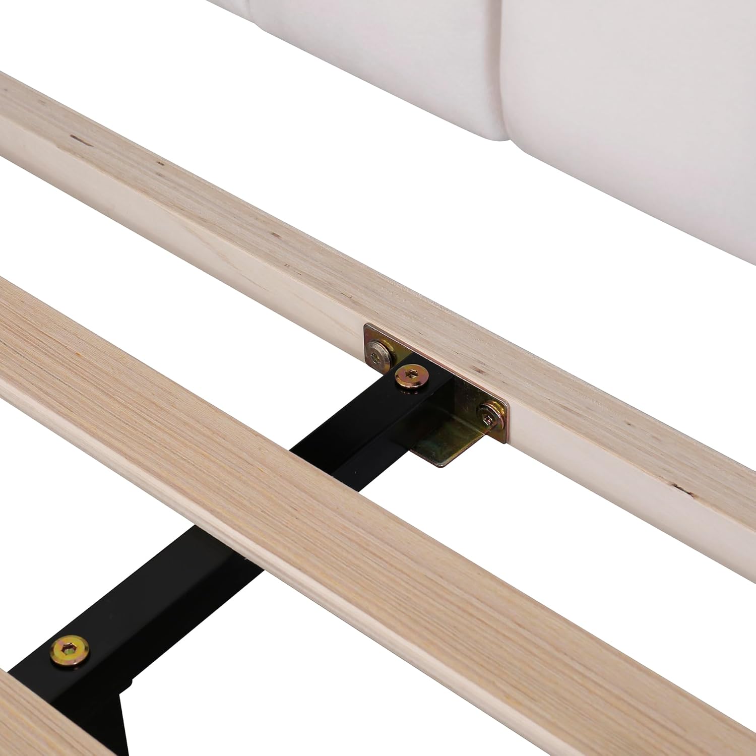 Merax Cama de plataforma tapizada tamaño Queen con marco de madera con patrón de flores cabecera de terciopelo para dormitorio, niños, niñas y