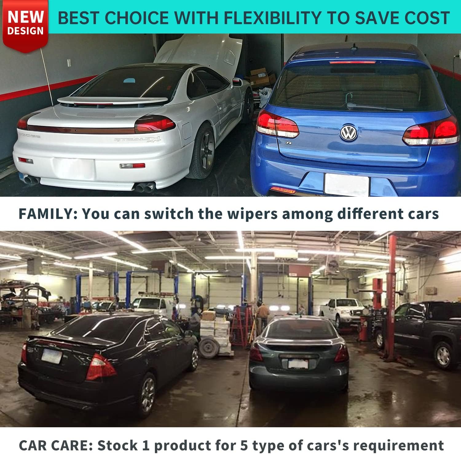 Escobillas para limpiaparabrisas de 16 + 16 pulgadas, repelente al agua, paquete combinado 1 para 5 unidades para Ford, Toyota, Honda, GMC Sierra,