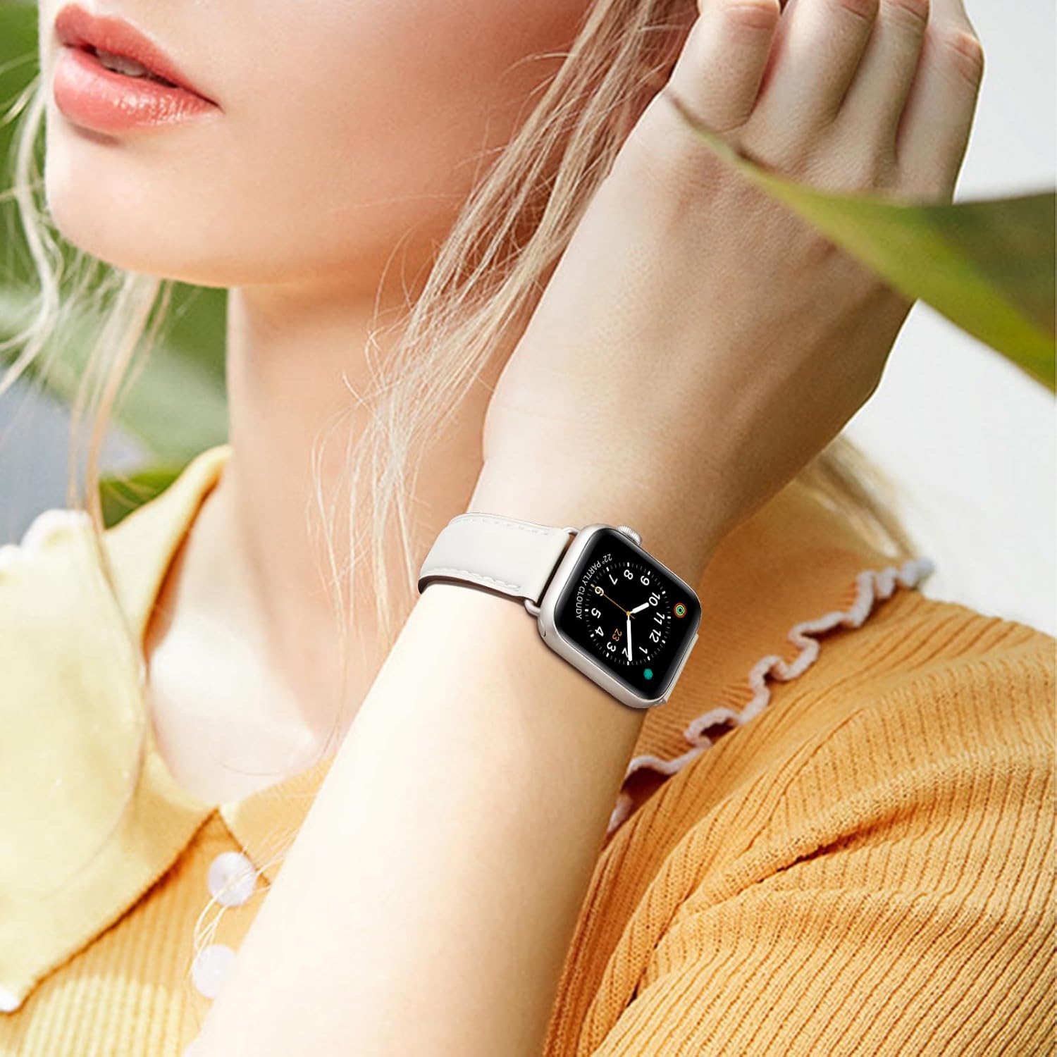 OMIU Square Bands Compatible with Apple Watch Band 38mm 40mm 41mm 42mm 44mm 45mm 49mm, Genuine Leather Wristband Starp for iWatch SE Series 8 7 6 5