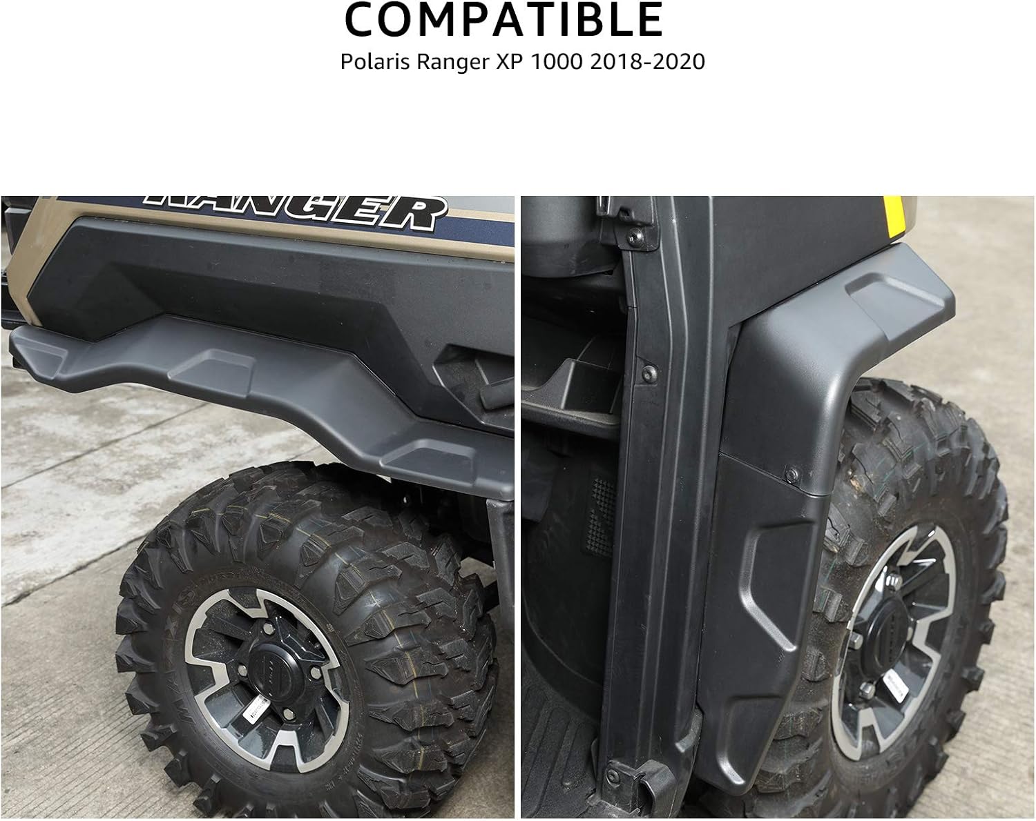A & UTV PRO Guardabarros extendidos más anchos para Polaris Ranger XP 1000Northstar Edition 2018-2024, delanteros y traseros XXL resistentes, 8
