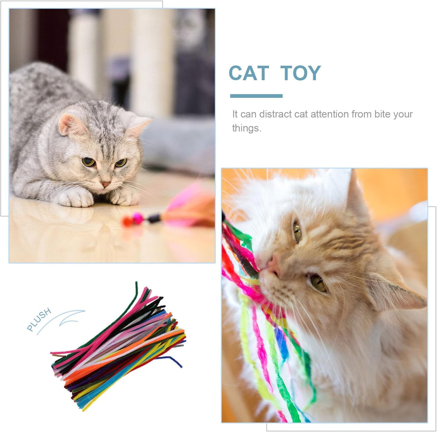 Mipcase 100 juguetes de primavera para gatos, coloridos juguetes interactivos para gatos de interior, resortes espirales de felpa, juguete para