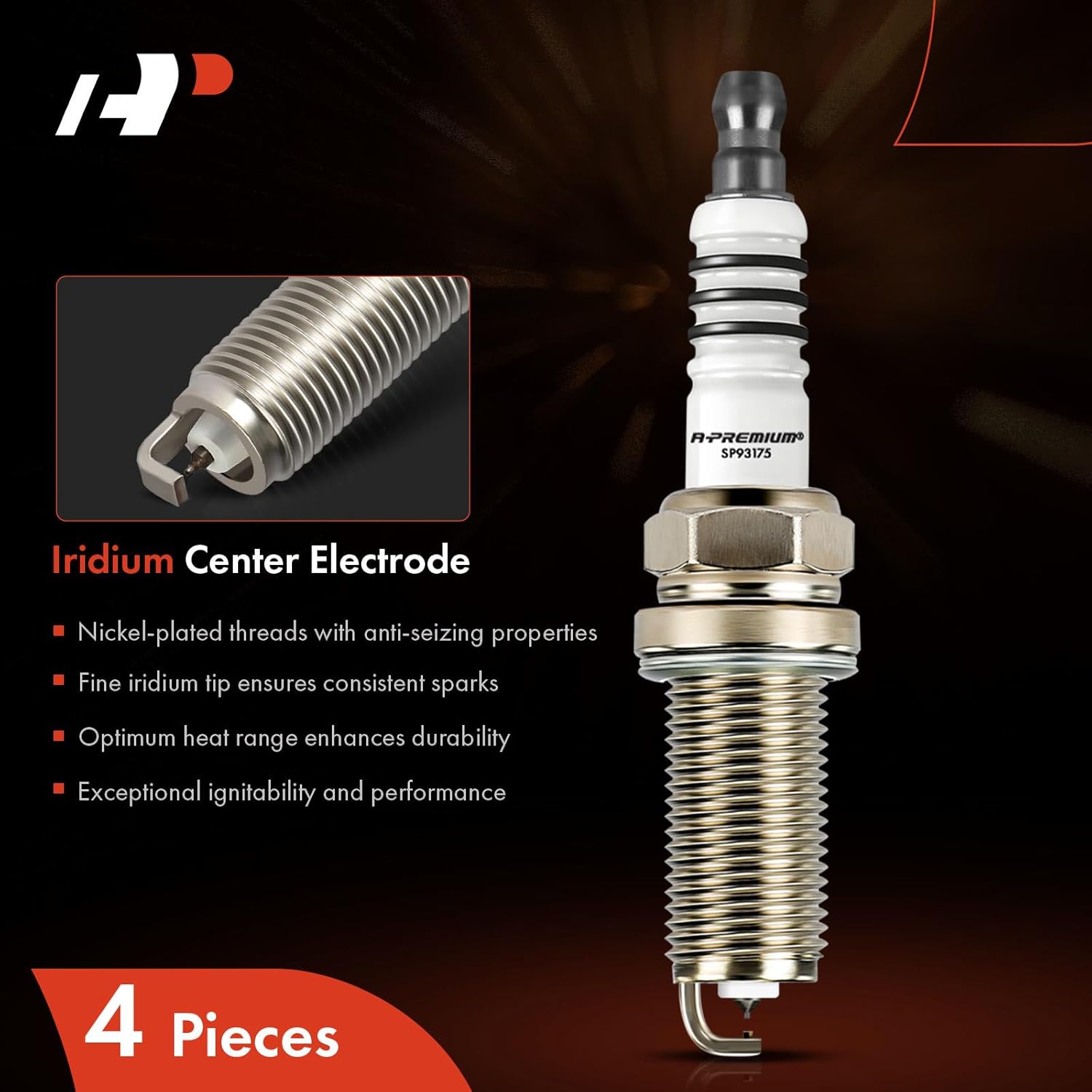 A-Premium Bujías de platino iridio compatibles con Honda CR-V, Civic, Accord, Crosstour y Hyundai Elantra, Elantra CoupeGT, Sonata, Santa Fe, Santa