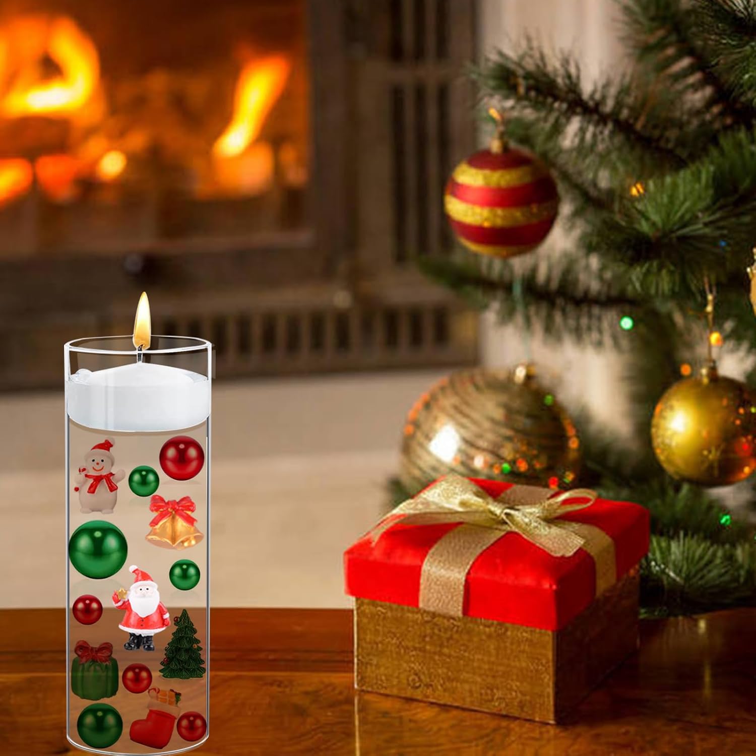 10098 piezas de decoración de jarrones de Navidad para velas flotantes, perlas de imitación, guirnalda de perlas para jarrones, centro de mesa de