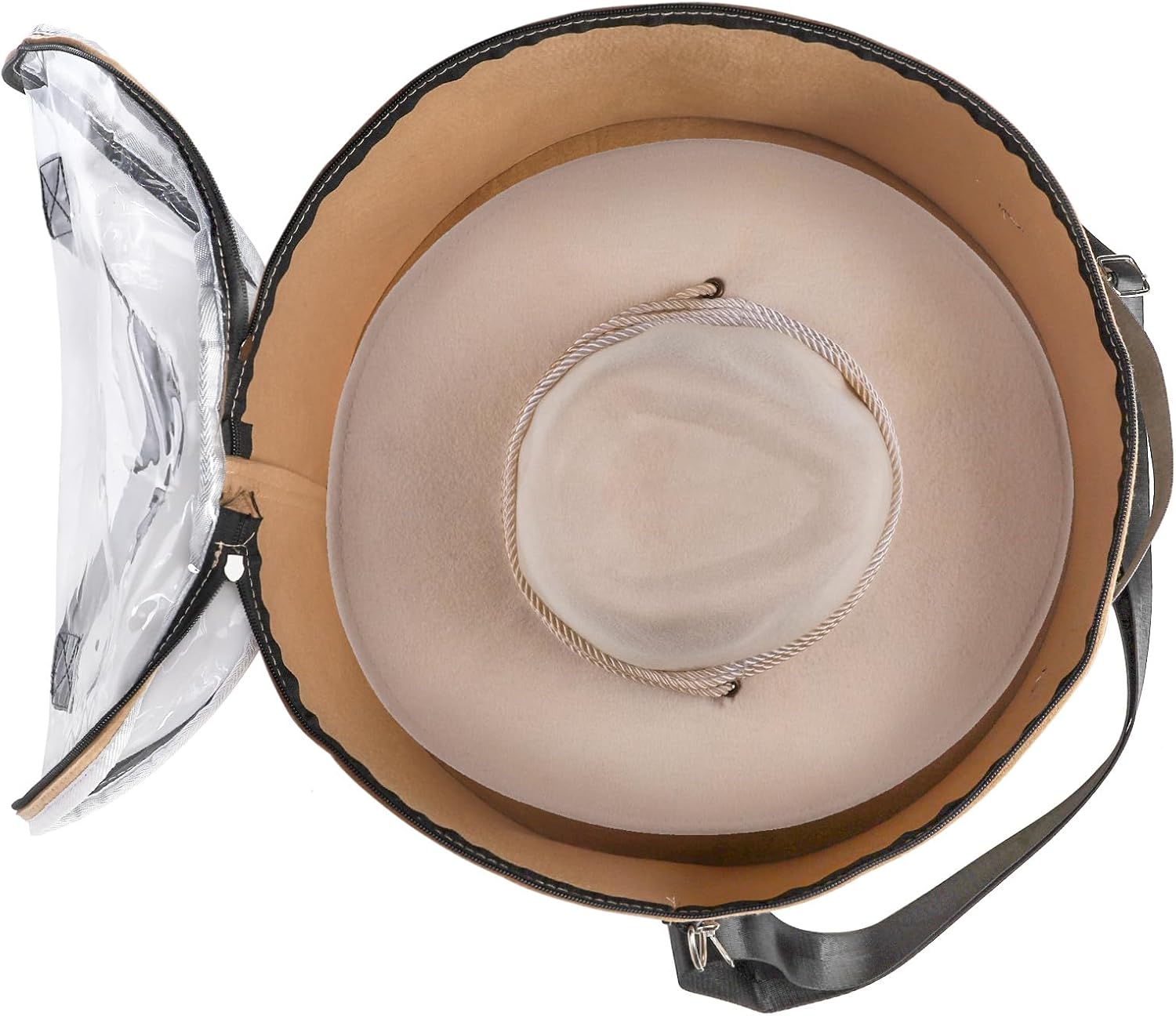Paquete de 2 cajas de almacenamiento para sombreros con tapa, caja plegable de fieltro de 15 pulgadas, organizador redondo para sombreros de viaje,