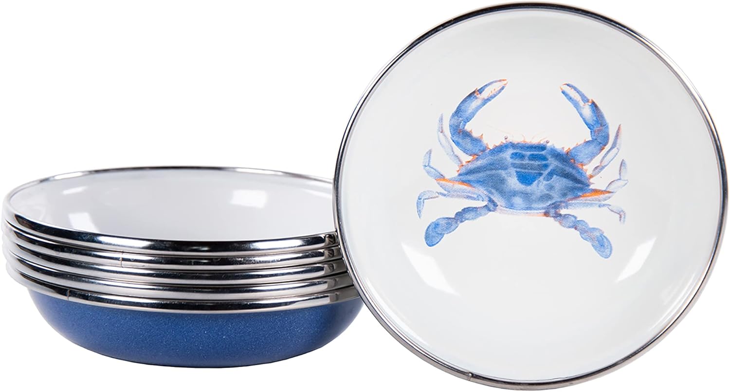 Golden Rabbit Esmalte – Juego de platos de degustación de 6-4oz (cangrejo azul)