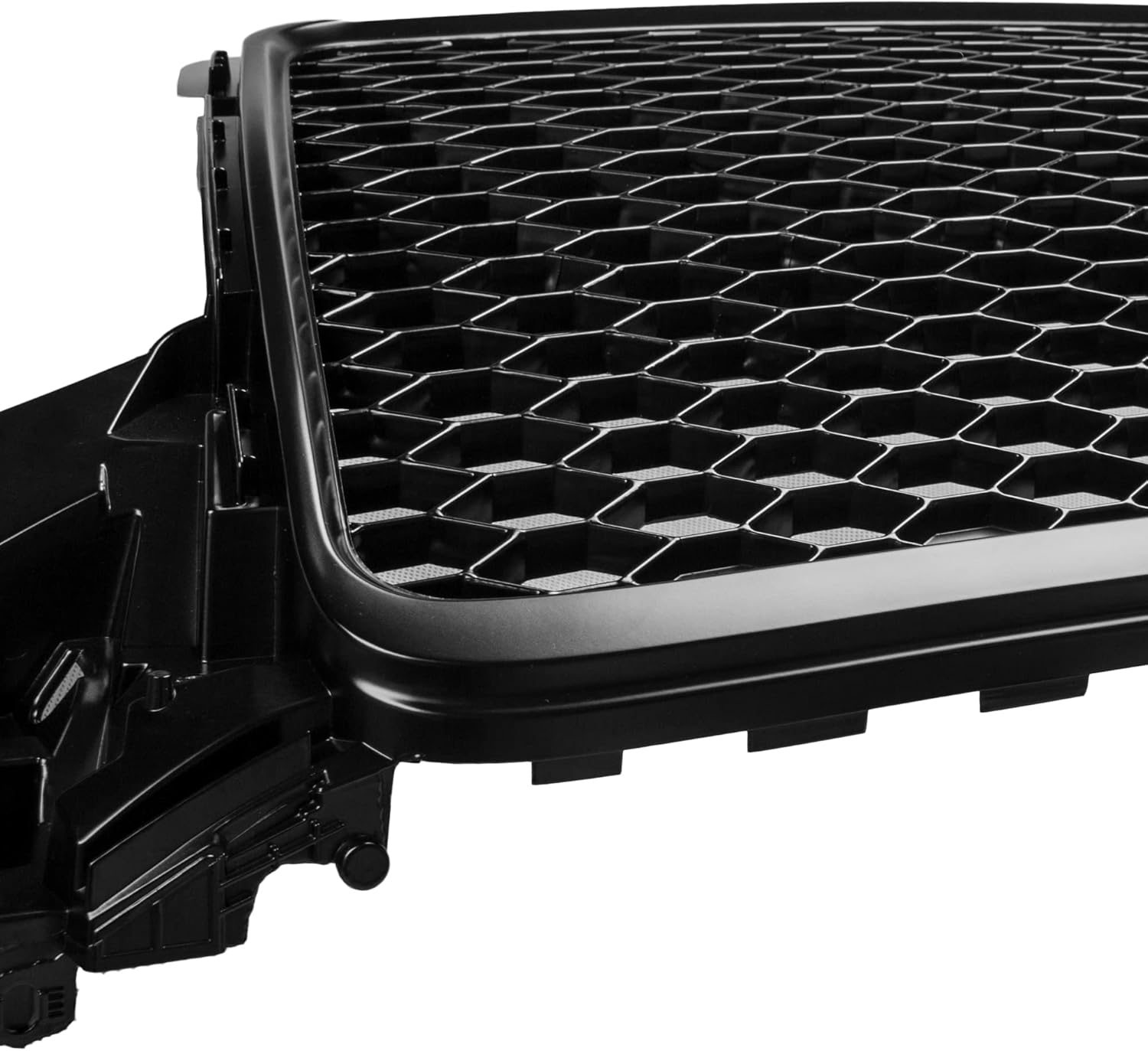 Parrilla delantera central Sport VR-6 Honeycomb Mesh Grille Sport Negro compatible con Audi A4 B8 2008 2009 2010 2011 Sedan Avant