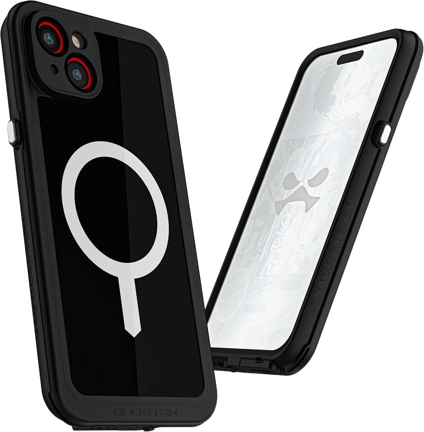 Ghostek Nautical Slim – Funda impermeable para iPhone 15 Plus, protector de pantalla y protector de cámara integrados, compatible con accesorios