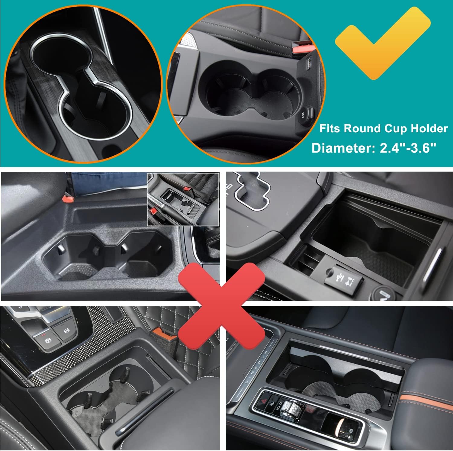 Expansor de portavasos para automóvil  Expansor de portavasos de coche con base ajustable  Se adapta a Yeti, Nalgene, Hydro Flask, botellas de 1040