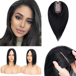 Benehair Toppers para el cabello para mujer, 100% cabello humano real, densidad del 150%, hecho a mano, base de seda, piezas de cabello con clip Benehair Toppers para el cabello para mujer, 100% cabello humano real, densidad del 150%, hecho a mano, base de seda, piezas de cabello con clip