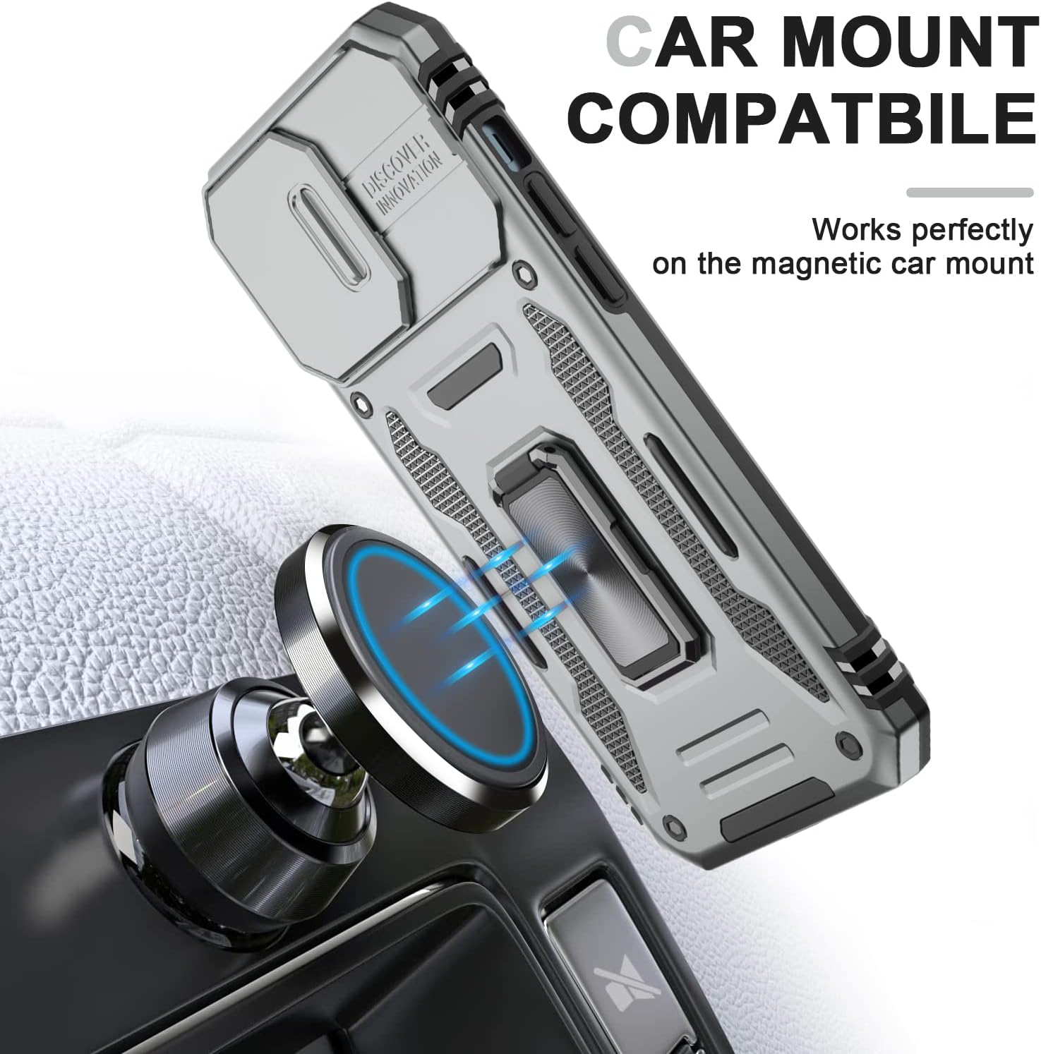 AUPAI Funda para iPhone 12 Pro Max con funda deslizante para cámara y protector de pantalla, funda protectora de grado militar resistente con
