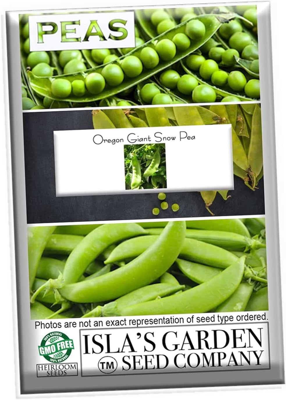 Semillas de guisantes de nieve gigantes de Oregon para plantar, más de 25 semillas de reliquia por paquete, semillas de jardín de Isla (semillas de
