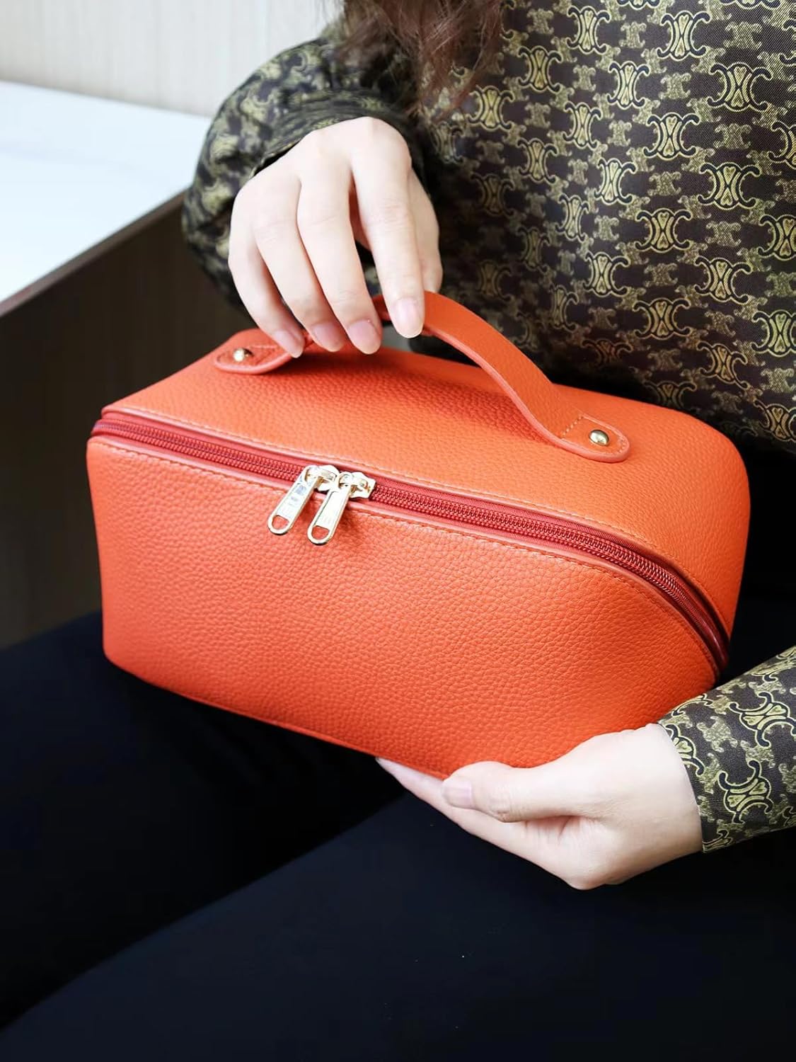 Bolsa de maquillaje de viaje, anaranjado (M-Orange), Moda