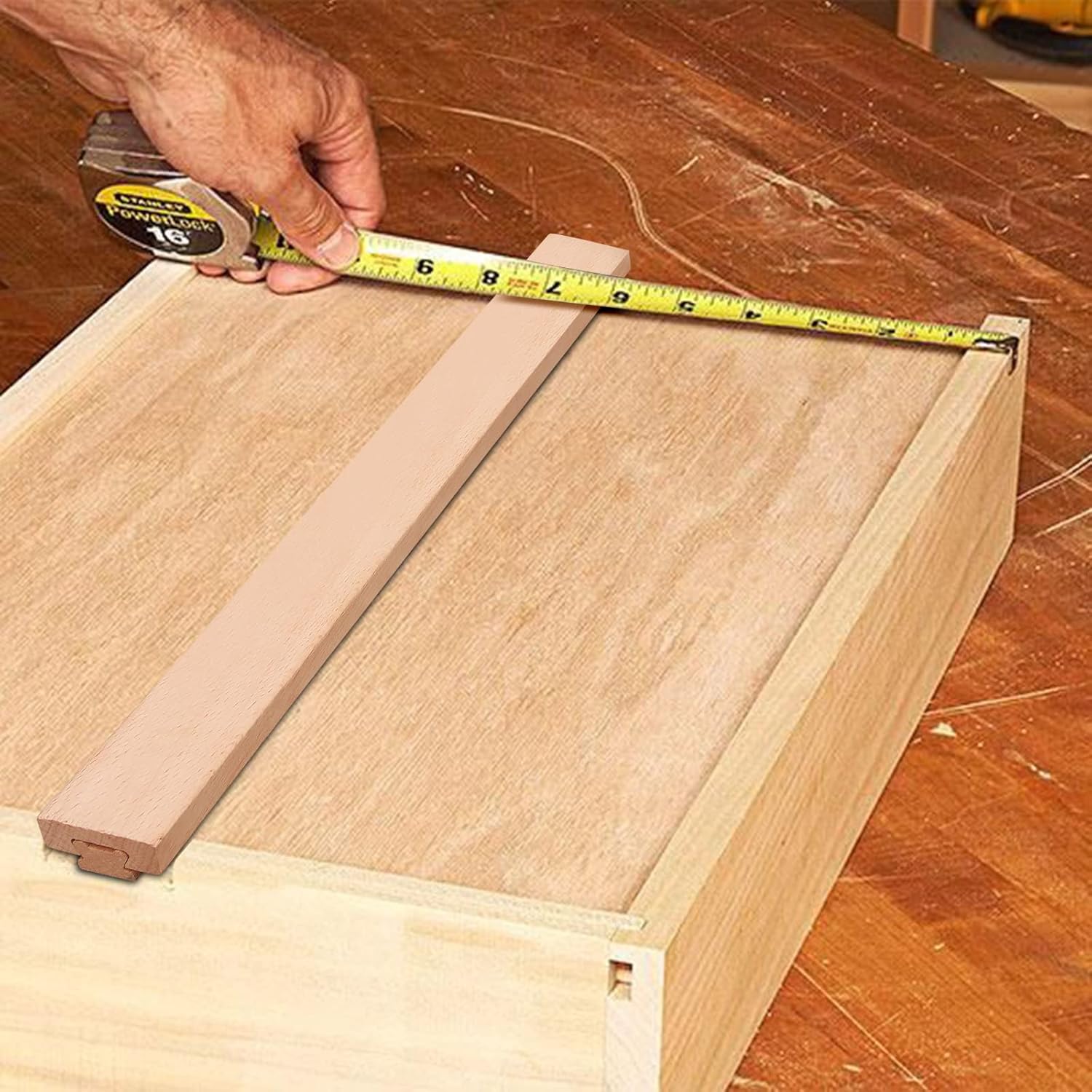 2 guías de madera para cajones, pista de guía de montaje central de madera clásica de 14 pulgadas