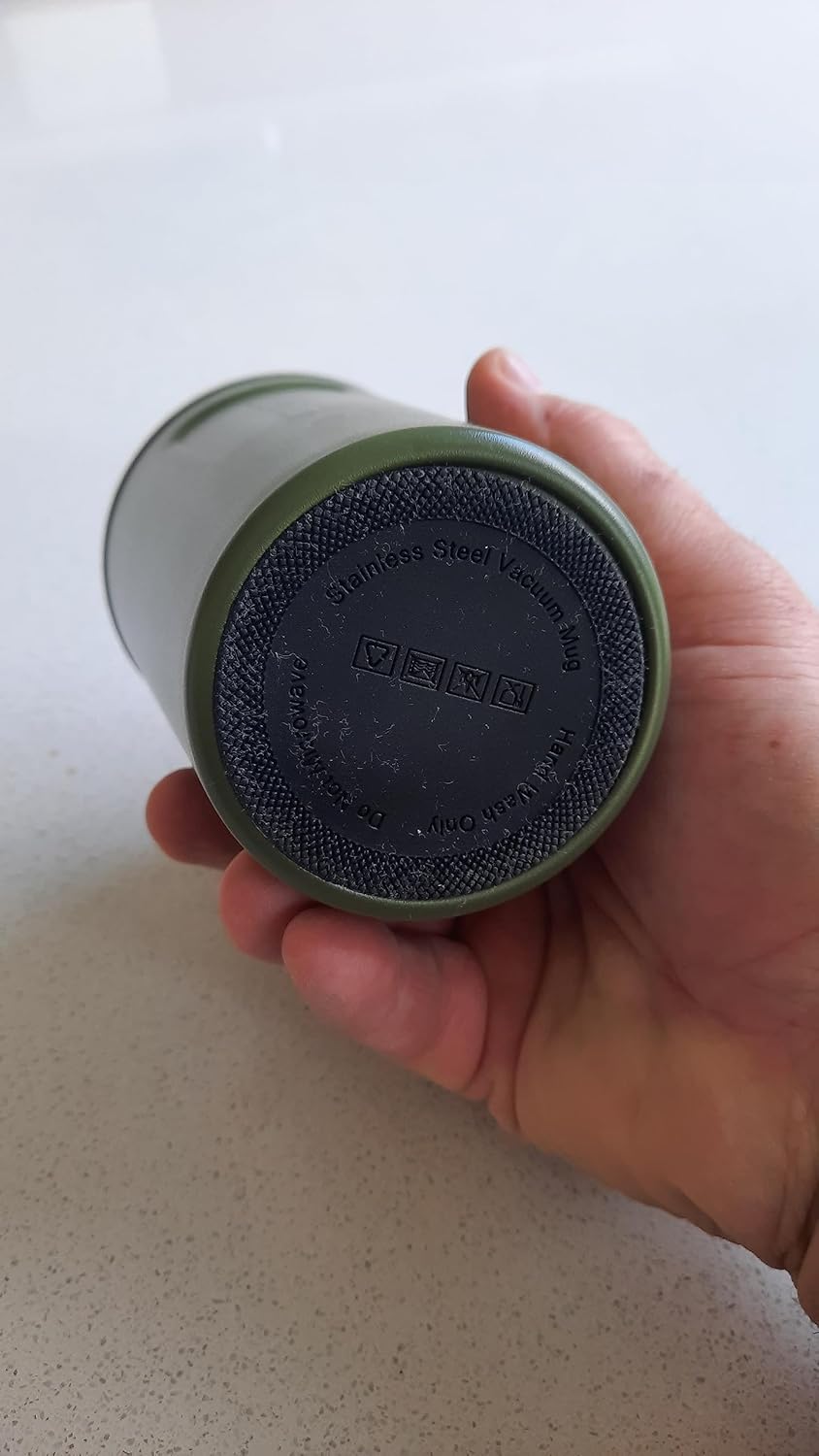 Lugon Taza de café de acero inoxidable de doble pared aislada al vacío de 12 onzas con tapa a prueba de derrames, taza de viaje para el trabajo,