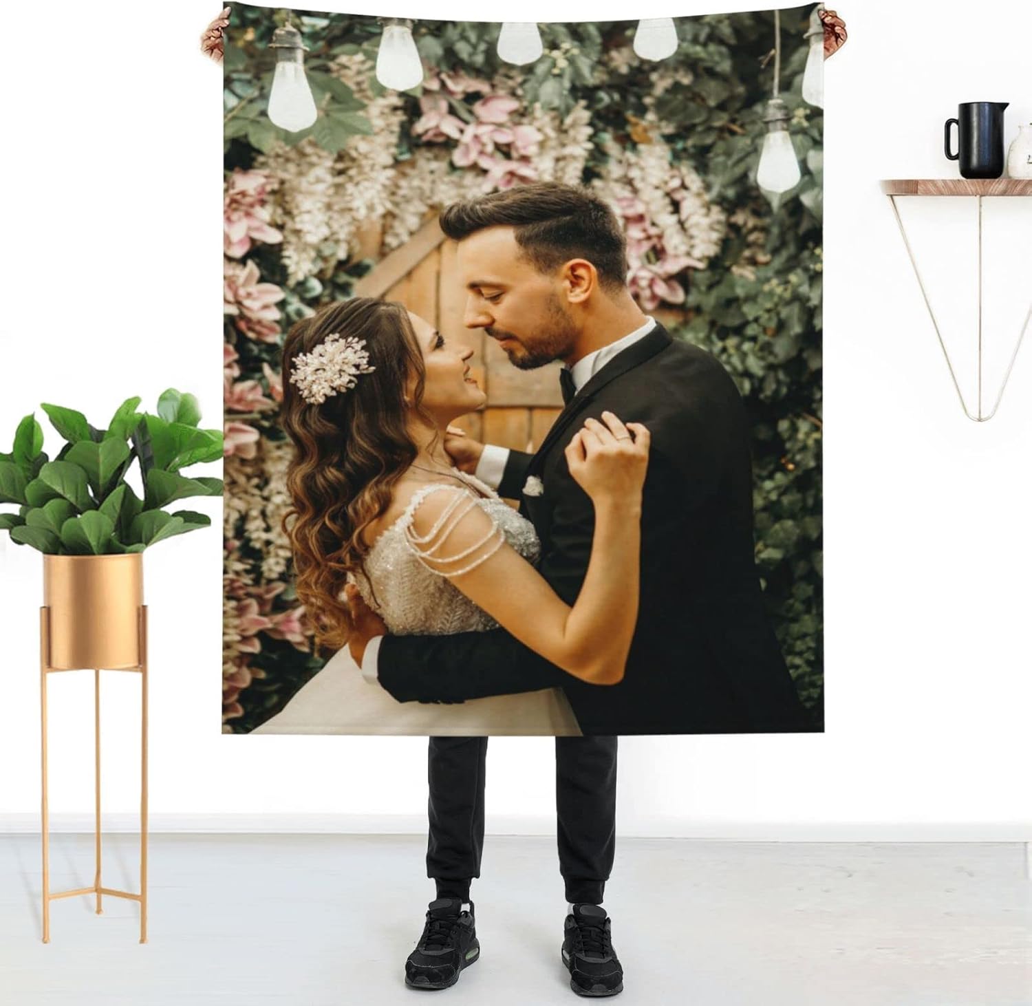 Manta de fotos personalizada, manta con nombre personalizado para papá, mamá, novio y amigos, mantas personalizadas con collages de imágenes de
