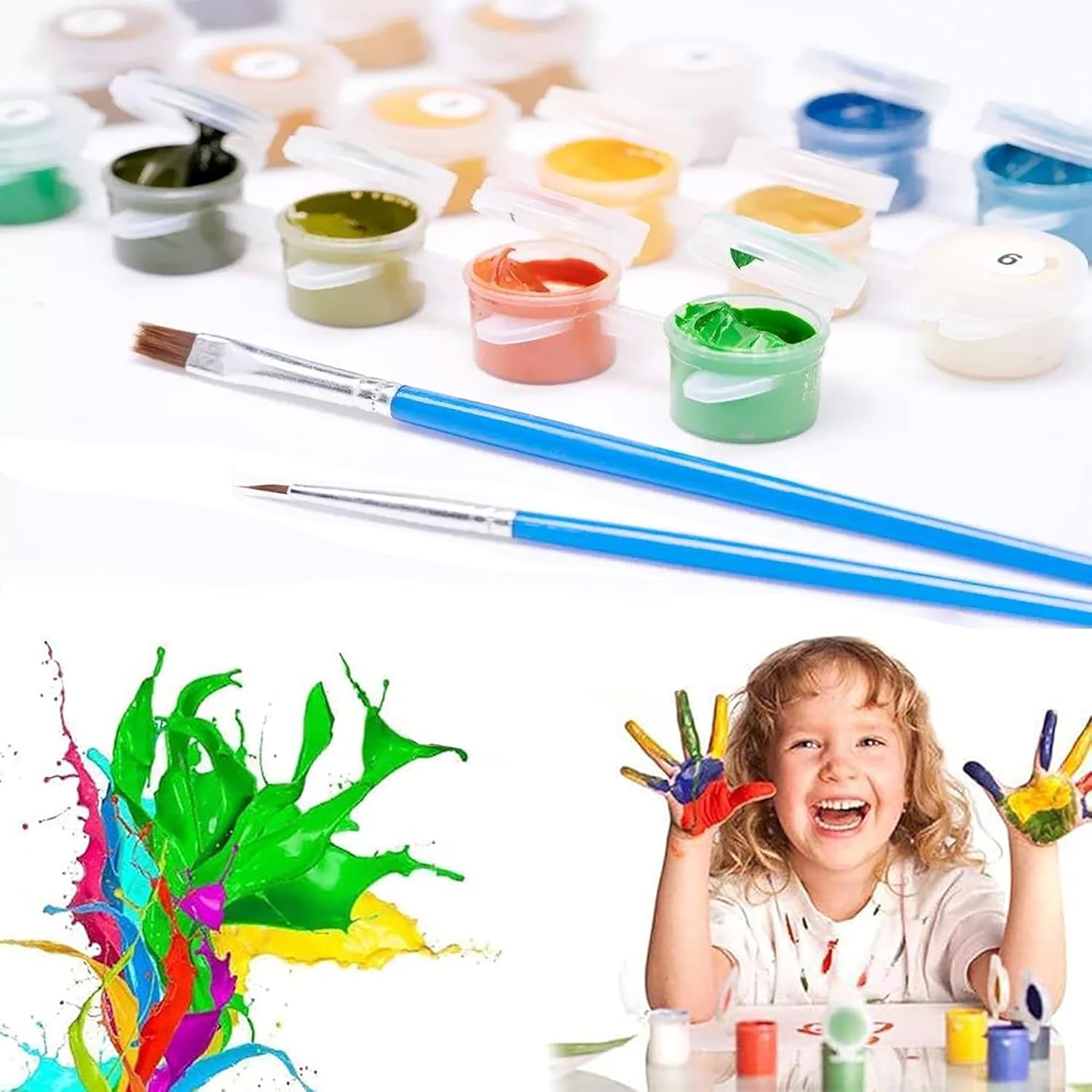 Belén de Navidad por números para adultos principiantes, kit de pintura religiosa para adultos por números, con 3 pinceles y pintura acrílica (sin