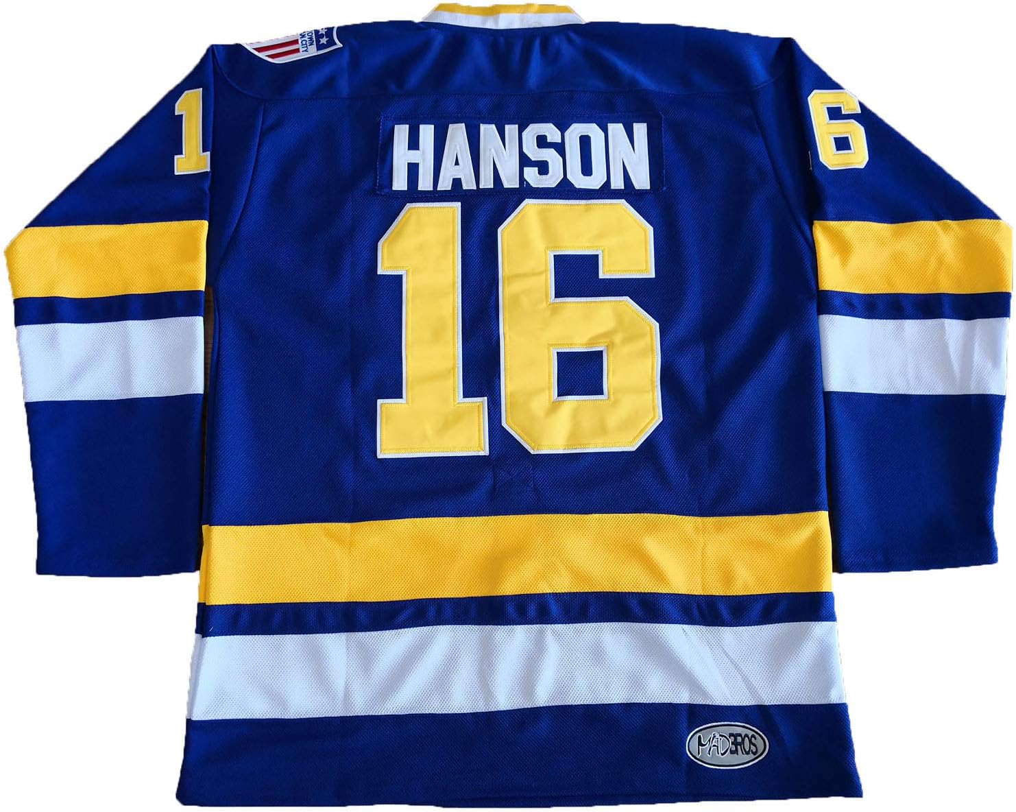 Phoneutrix Hanson Brothers Charlestown Chiefs 16 Jack 17 Steve 18 Jeff Slap Shot Movie Hockey Jersey Azul