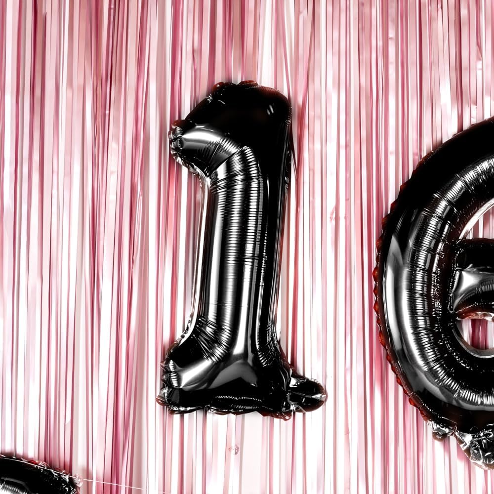 Balloonify – Globo de número de 16 pulgadas, 1 globo reutilizable para fiesta, número “1”, autosellante, globo metálico de Mylar negro, a prueba de