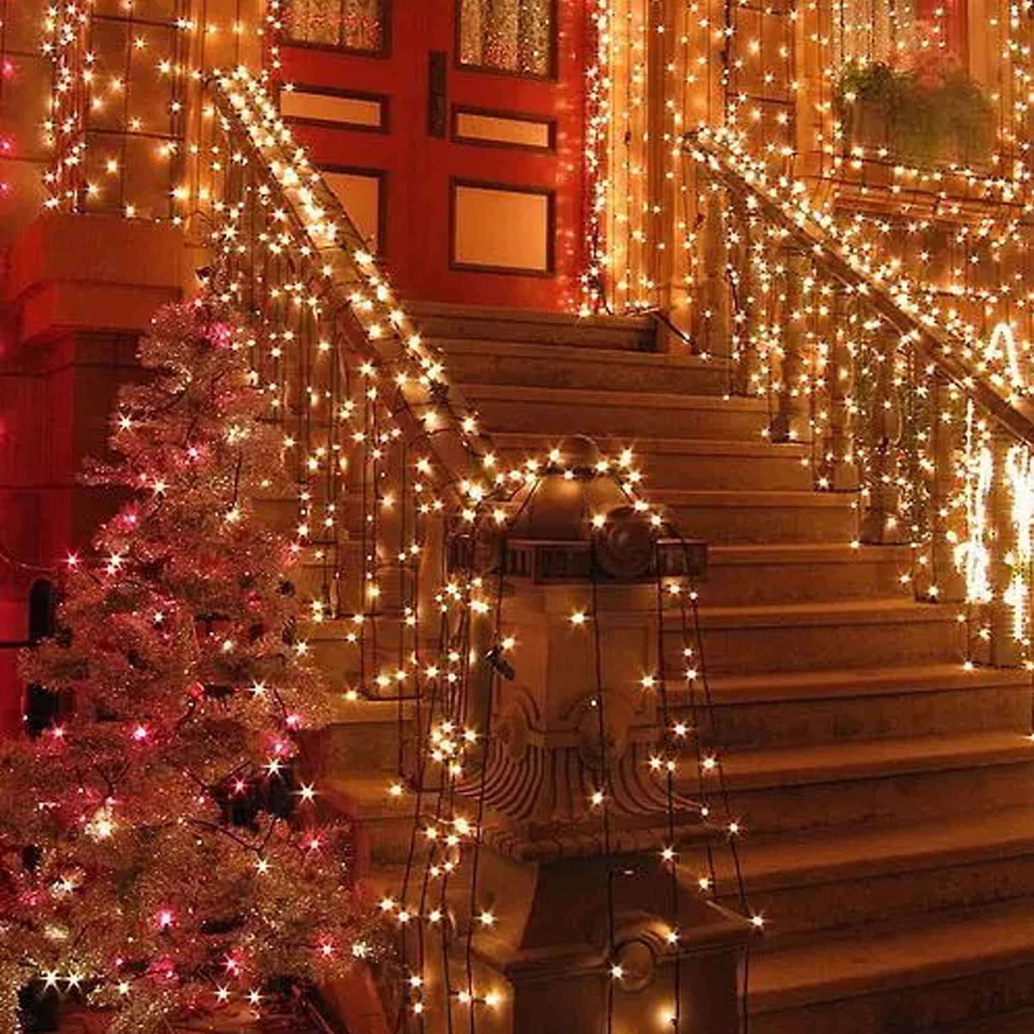 Fiuottu Paquete de 8 luces de hadas, 7 pies, 20 luces LED alimentadas por pilas para centros de mesa de boda, fiesta, Navidad, decoración de mesa,