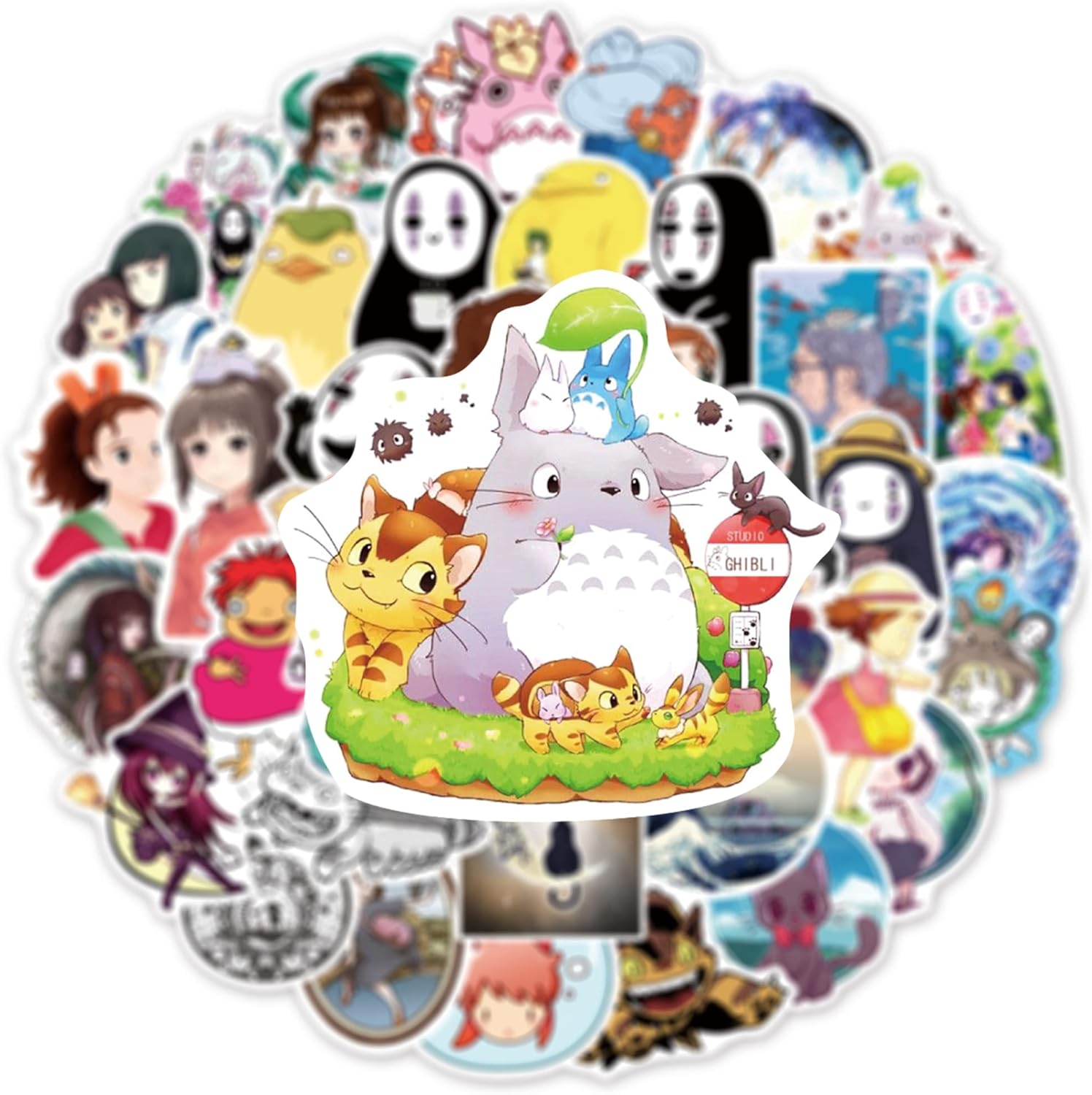 100 calcomanías de Miyazaki Hayao, calcomanías de anime de dibujos animados, calcomanías de vinilo para Hydro Flask, laptop, botella de agua,