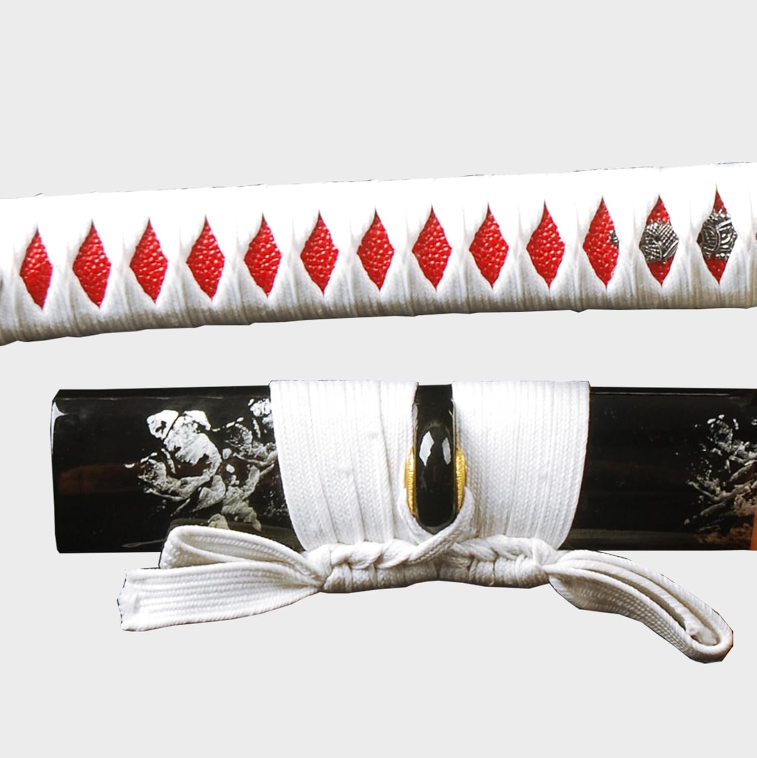 Cordón de envoltura de cuero sintético Ito Tsukamaki Sageo para espadas samuráis japonesas