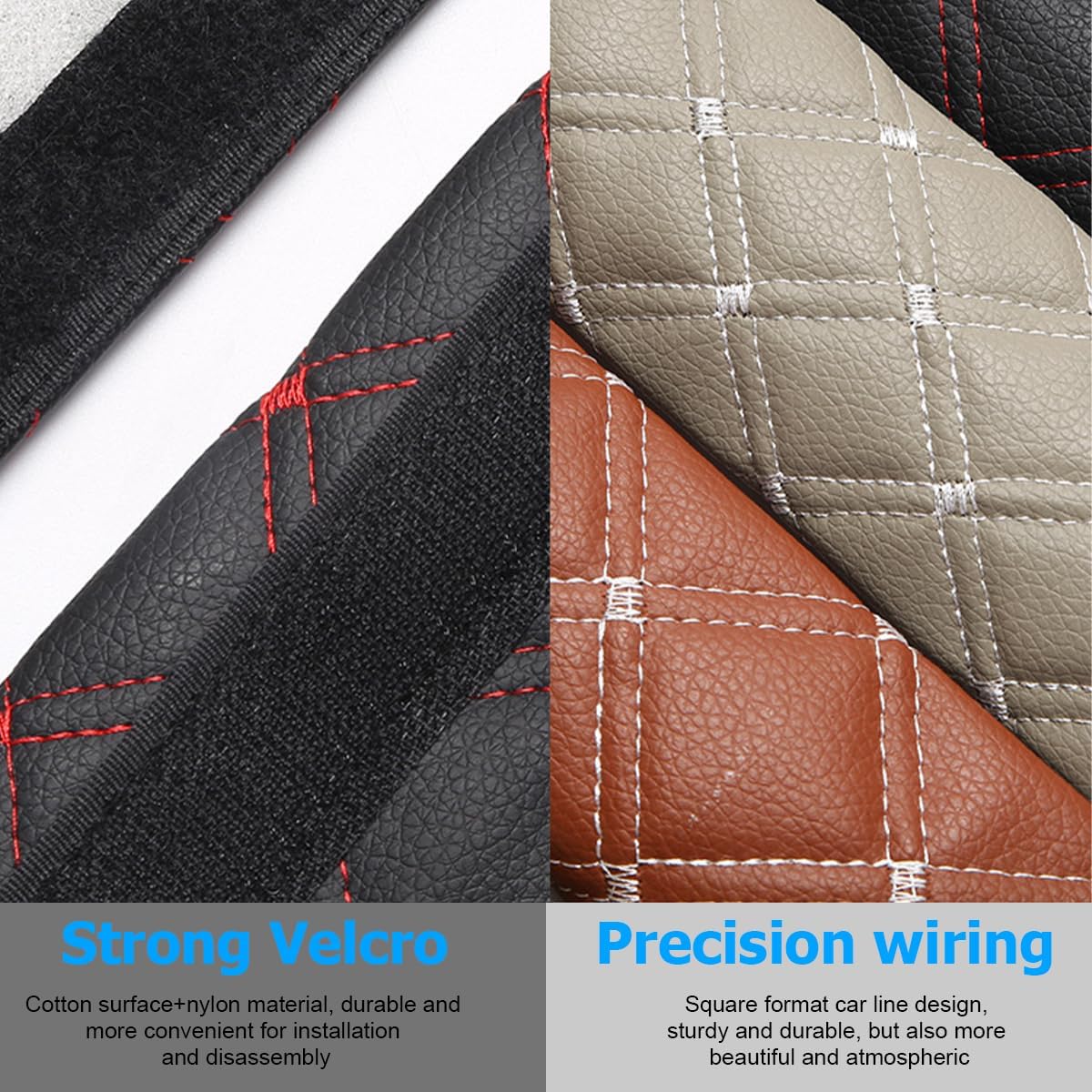AICEL 2 fundas para cinturón de seguridad de automóvil, fundas de piel sintética para cinturón de seguridad, protector de hombro suave y