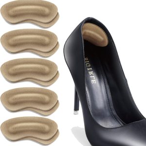 Almohadillas de cuero para el talón para zapatos sueltos, color caqui, 5 pares, Desnudo Almohadillas de cuero para el talón para zapatos sueltos, color caqui, 5 pares, Desnudo