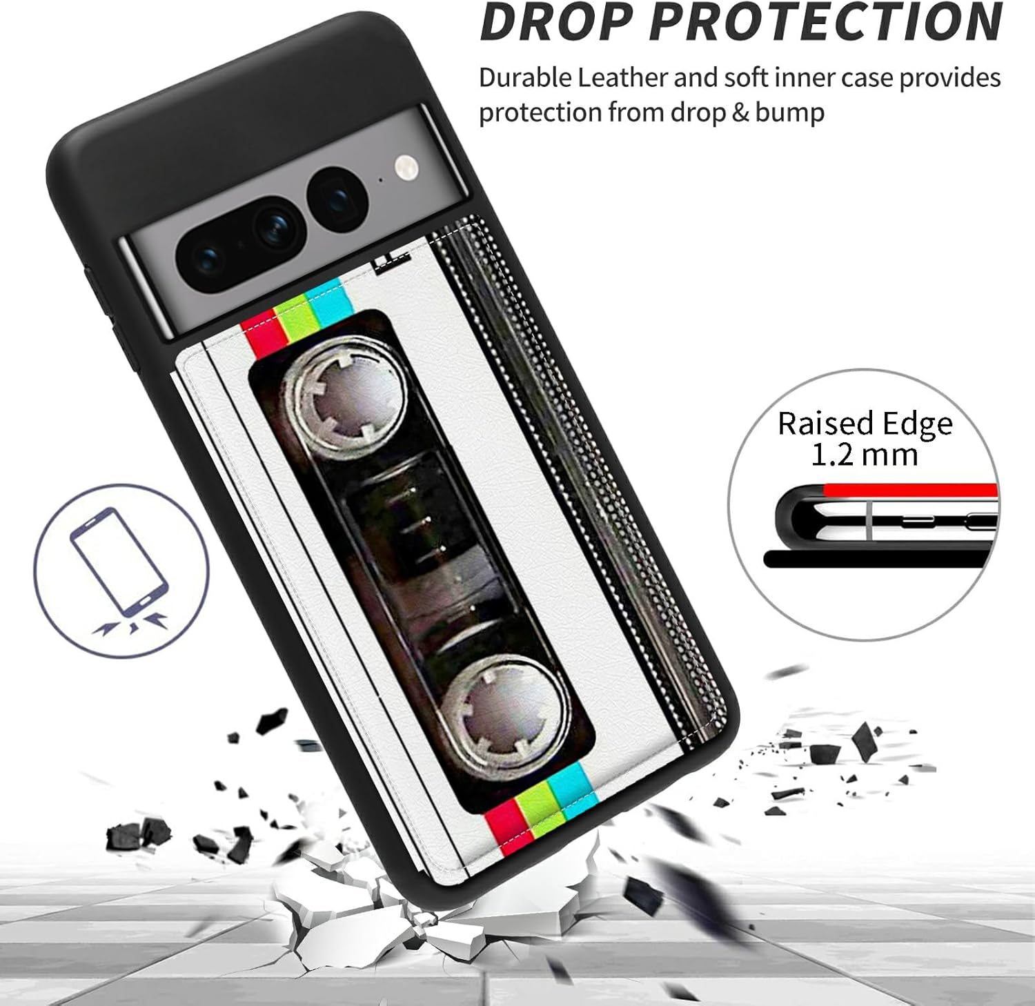 Funda para Google Pixel 7 Pro con ranura para tarjetero, funda de piel sintética, doble cierre magnético y cubierta duradera a prueba de golpes de