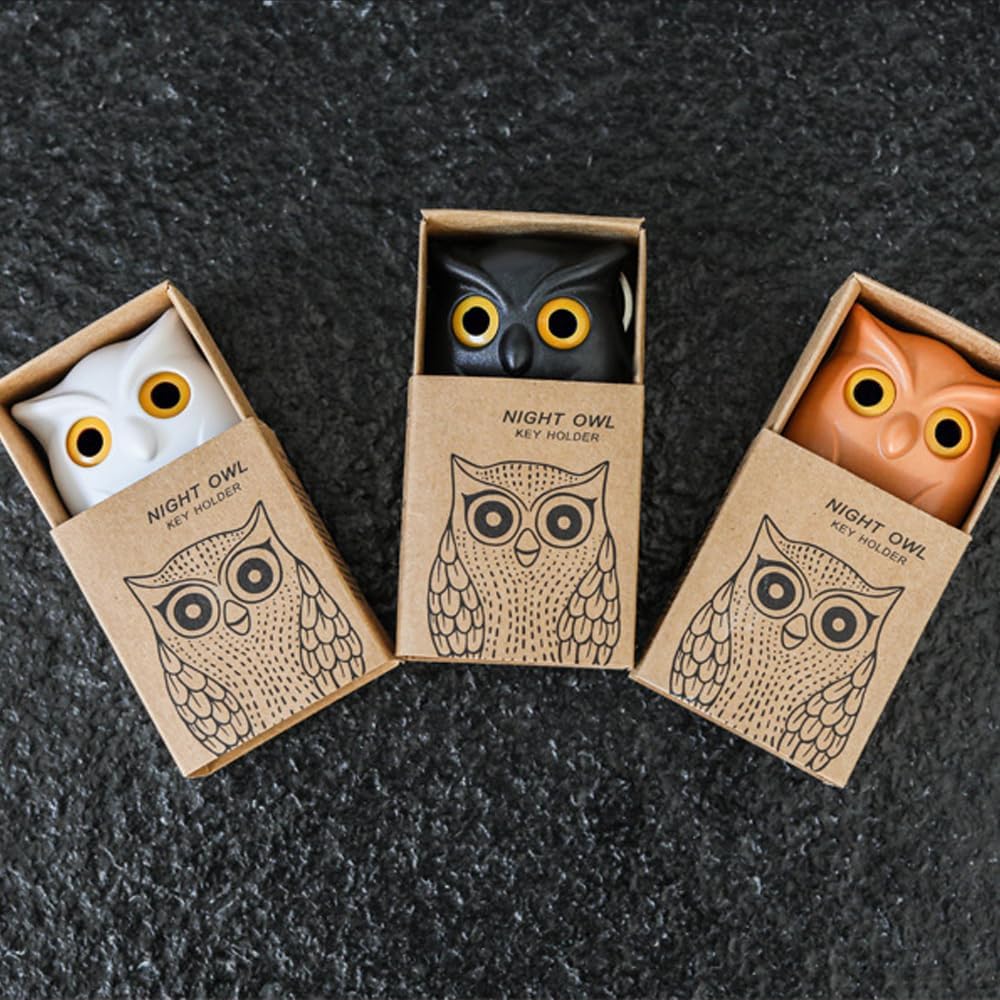 soputry Soporte magnético para llaves de búho, búho nocturno, ganchos para llaves de búho, ganchos de llave de búho, ojos abiertos y cerrados, con