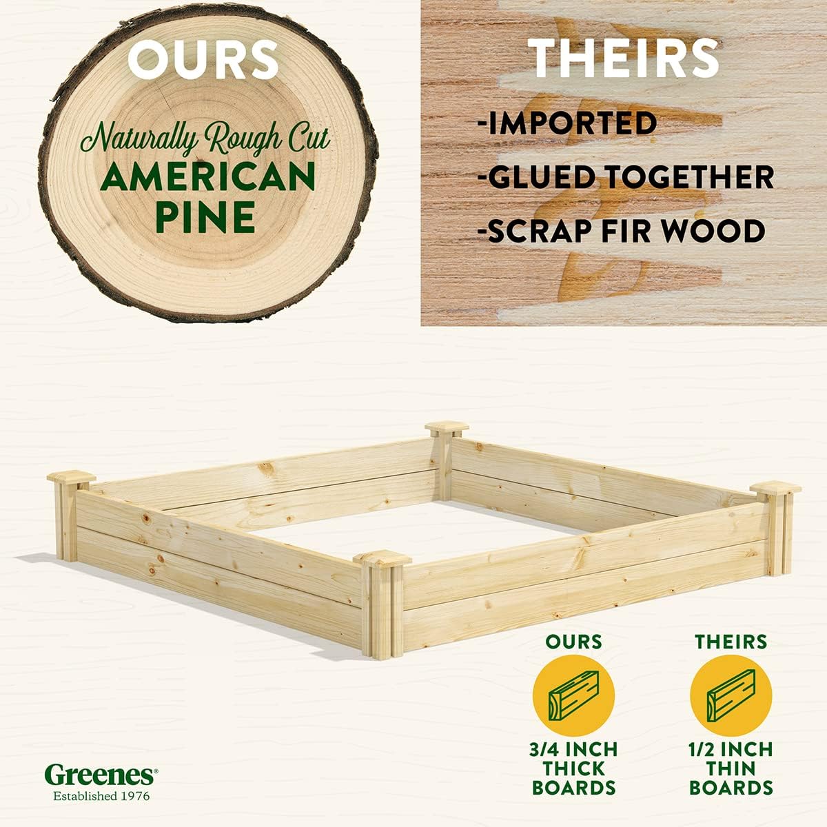 Greenes Fence – Bancal de madera de pino para jardín