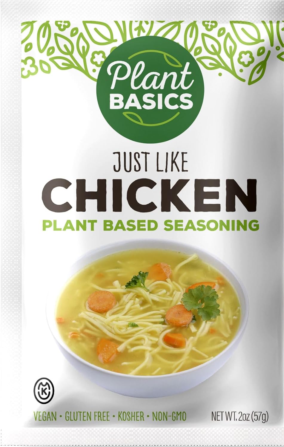 Plant Basics – Condimento a base de plantas, al igual que el pollo, 2 onzas (paquete de 12), vegano, sin gluten, kosher, sin OMG