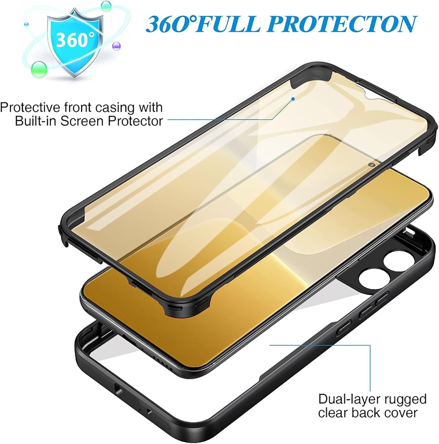 CCSamll – Funda transparente para Xiaomi 13 Pro 5G con protector de pantalla, delgada, a prueba de golpes, suave, TPU para protección de cuerpo