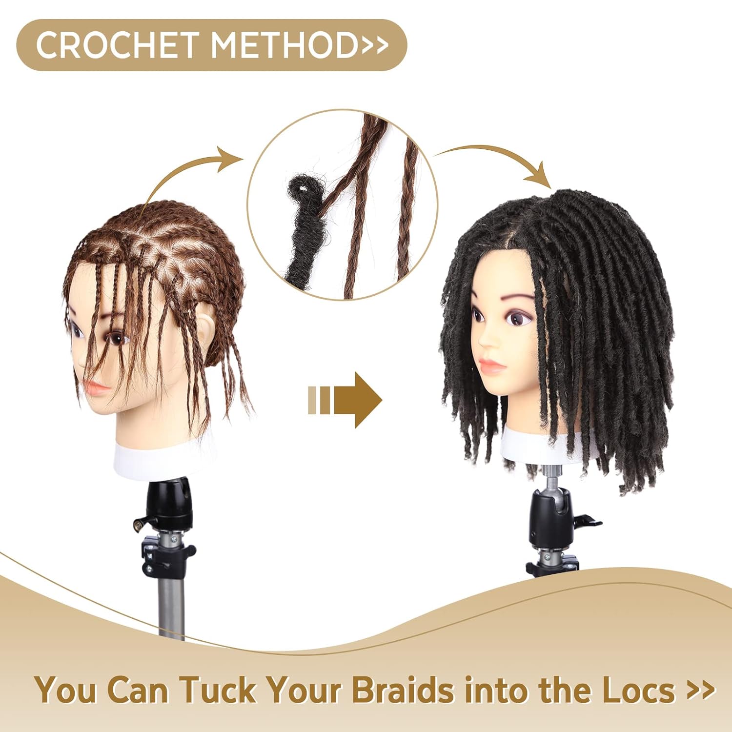 WIGNEE Pelo de ganchillo 120 hebras de pelo sintético de 8 pulgadas, rastas suaves pretrenzadas, rastas de rastas de rastas de 6 paquetes de cabello