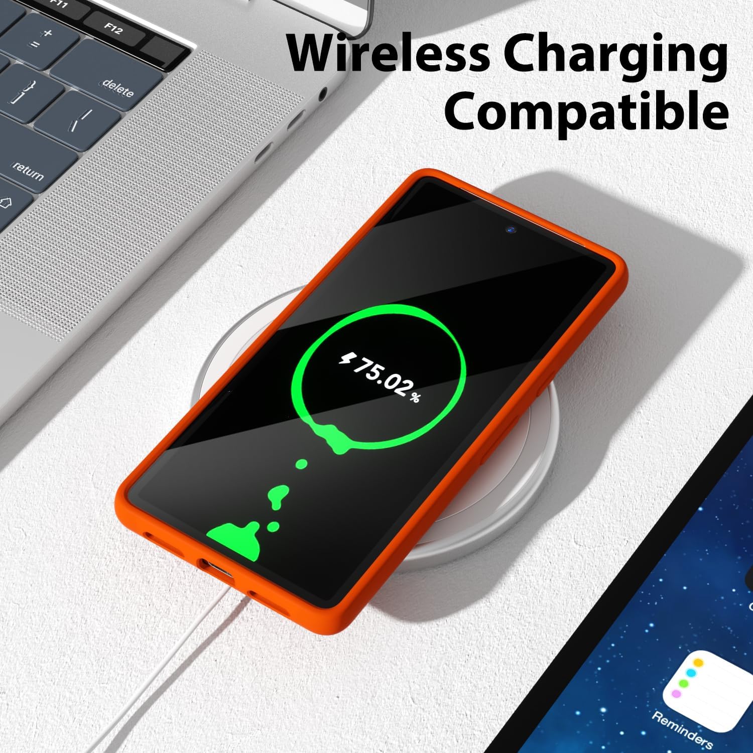 oakxco Funda para teléfono Google Pixel 7A de silicona líquida, color sólido brillante fluorescente, bonita funda protectora delgada y delgada de