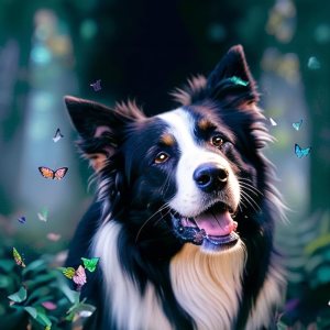 Noche Kits de pintura de diamantes de mariposa y pastor, divertido arte de perro, punto de cruz, diamante redondo 5D, para principiantes, producción Noche Kits de pintura de diamantes de mariposa y pastor, divertido arte de perro, punto de cruz, diamante redondo 5D, para principiantes, producción