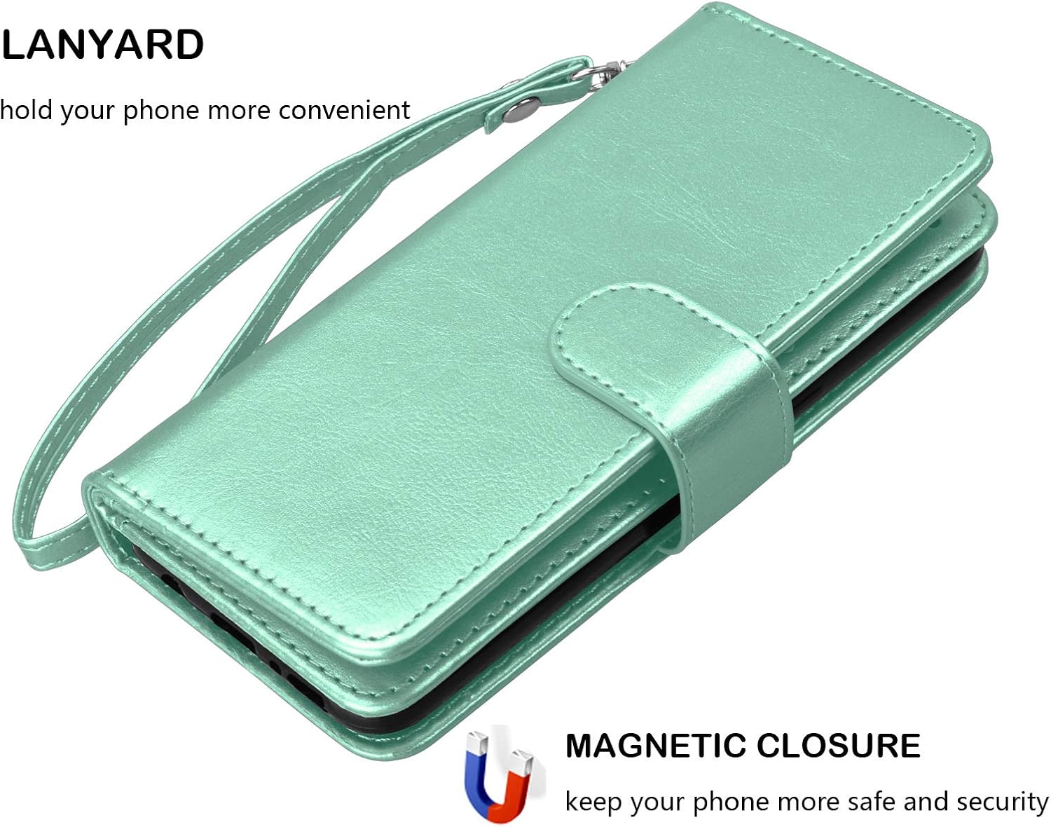 NJJEX Funda tipo cartera para Samsung Galaxy A70, para Galaxy A70 de 6.7 pulgadas, 9 ranuras para tarjetas funda de piel sintética para tarjetas de