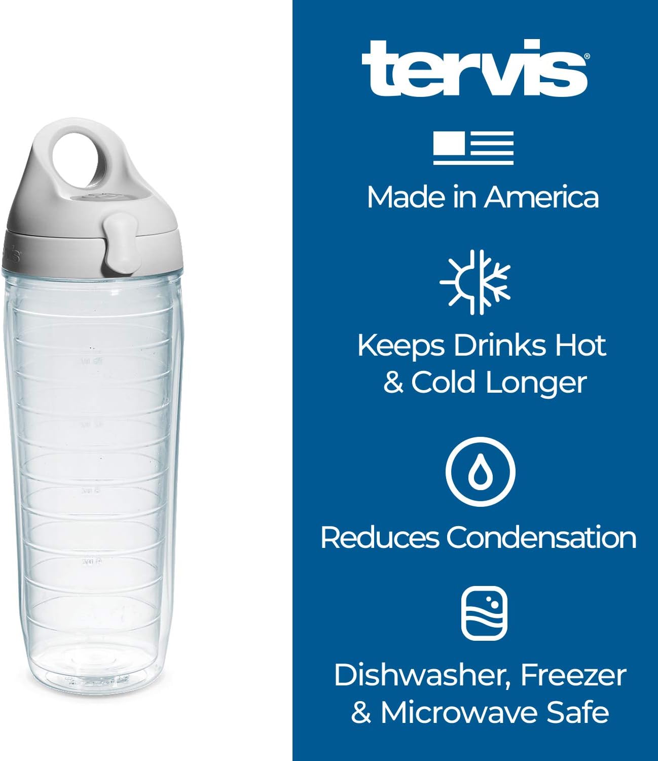 Tervis Vaso aislado de doble pared con diseño de tortuga fabricado en Estados Unidos mantiene las bebidas frías y calientes, botella para agua de 24